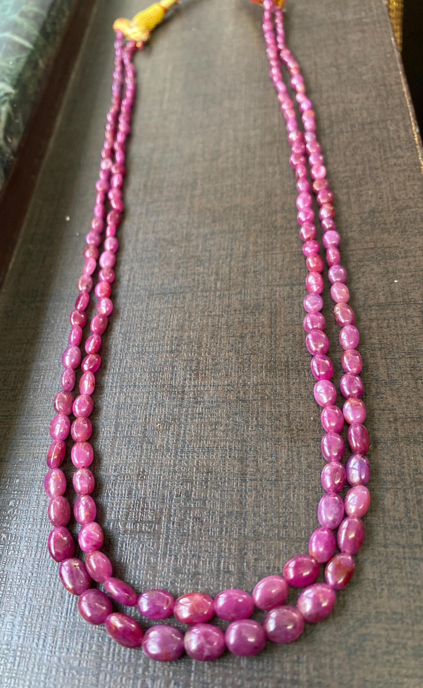 Stunning Rare Natural Ruby necklace smooth polished ruby oval nuggets weight 145.45 carats size 4x3.1mm-8x5.5mm Lth 17.5 & 18.5 Inches ruby