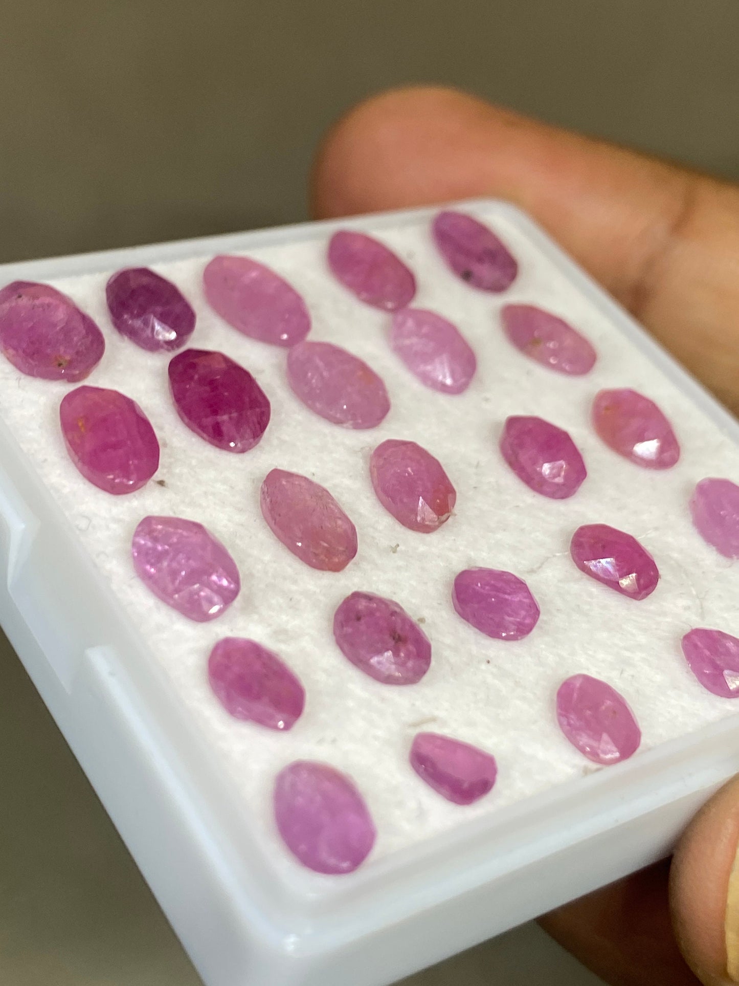 Extremely rare mozambique mines natural ruby pink  rosecut oval pcs 25 wt 23 cts size 4.5x3.8mm-8.4x6mm unheated untreated ruby rosecut