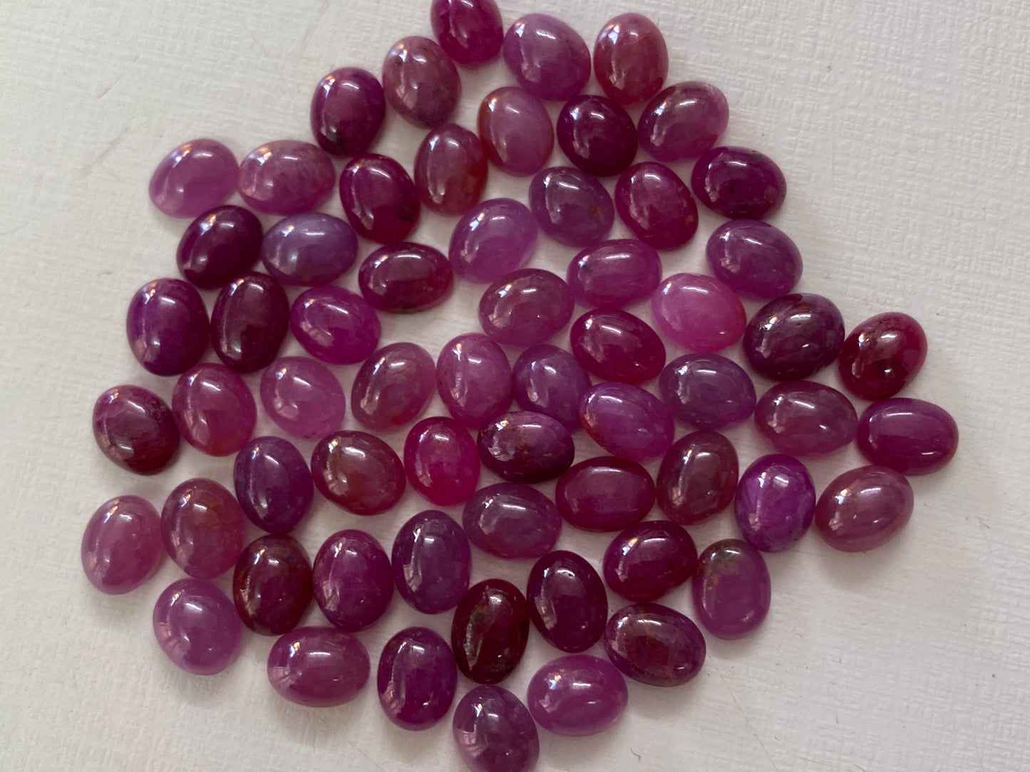 Dazzling very rare natural ruby cabochons Tanzania mines lot mix pcs  wt cts size 7x9mm unheated untreated ruby smooth