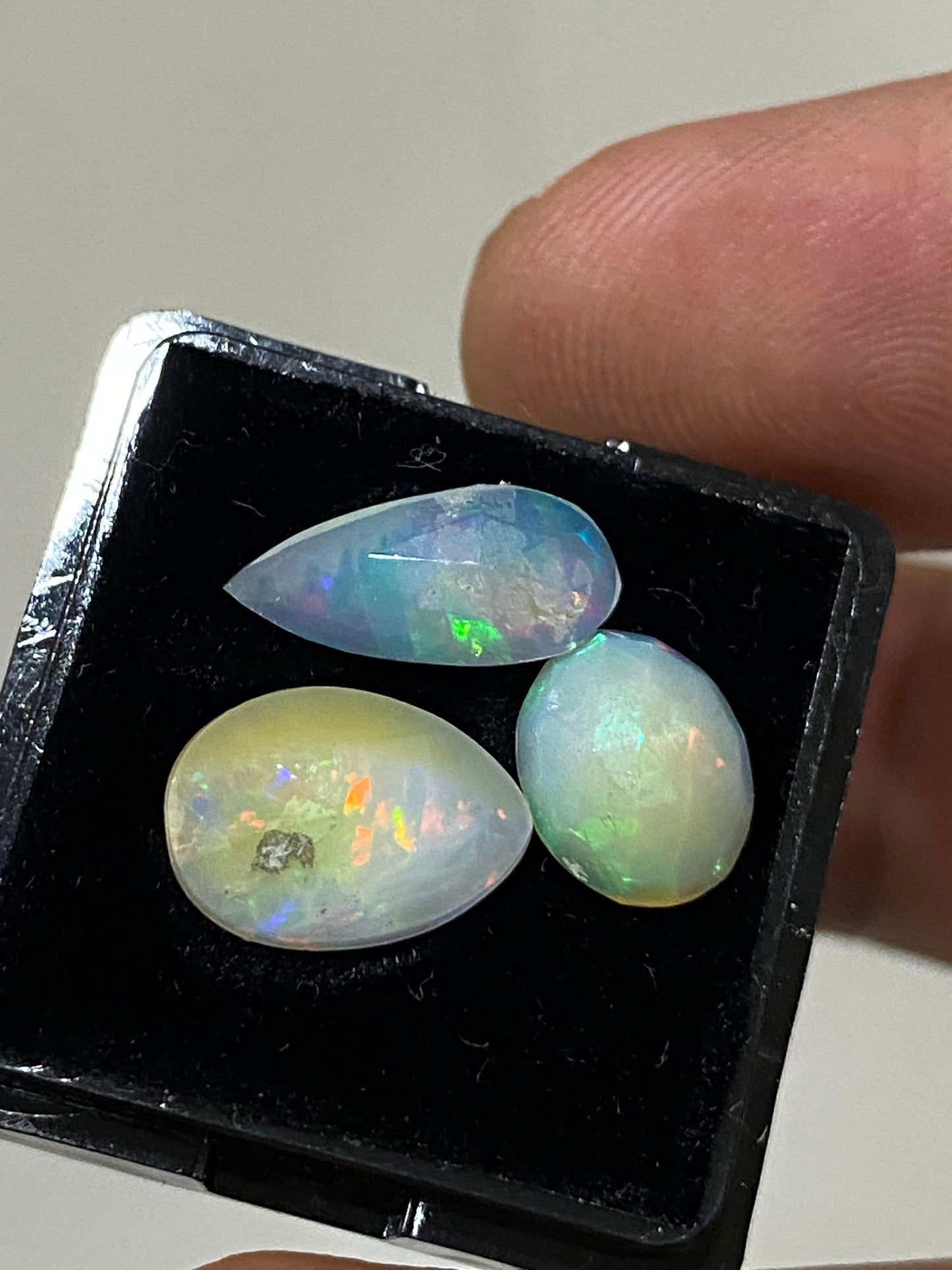 Cute light yellow base fire mix shapes Ethiopian mines opal Welo opal rosecut wt 3.5 cts pcs 3  size  rosecut opal fire opal rosecut