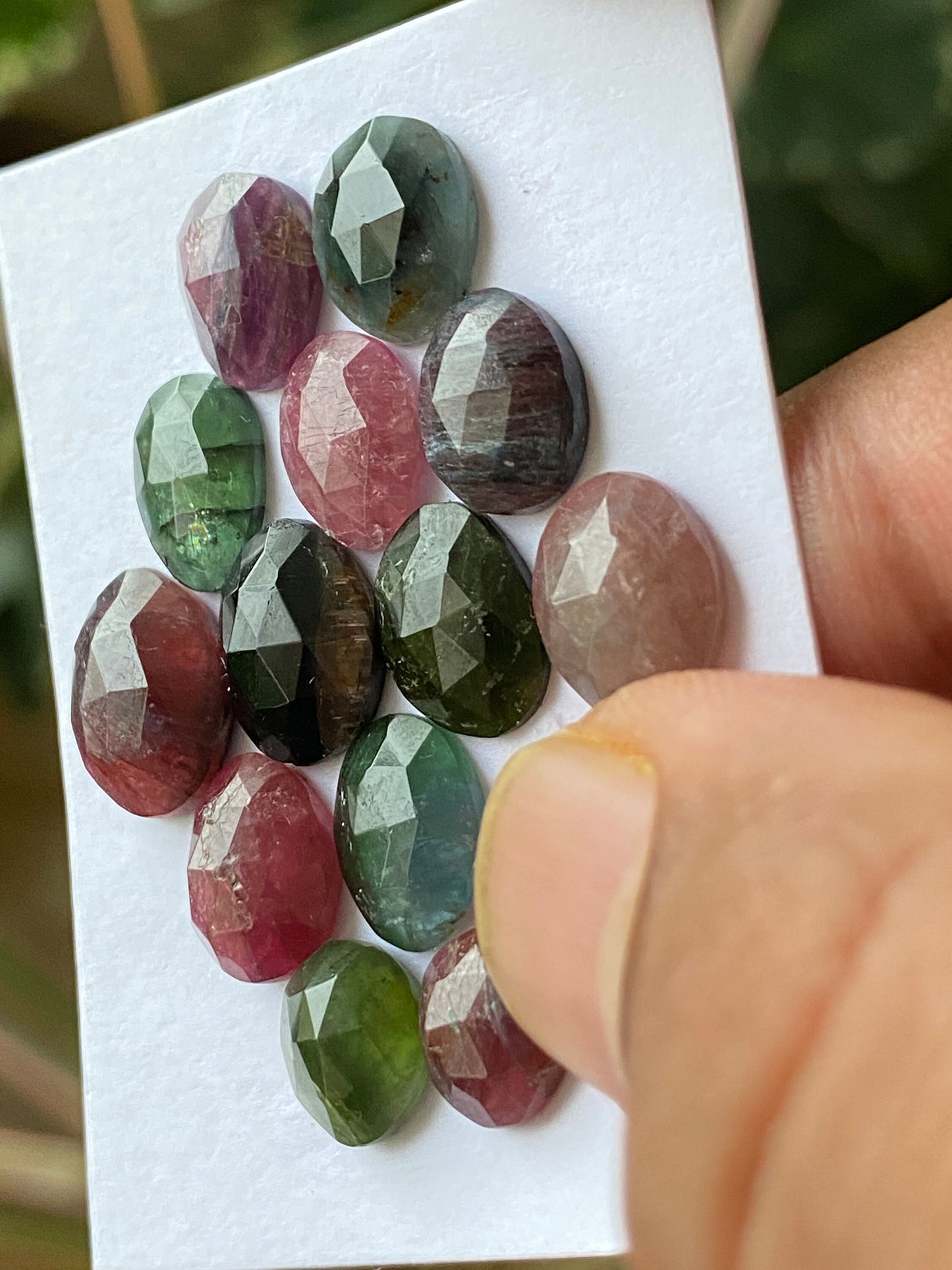 Nice multi tourmaline rosecut lot ovals amazing quality wt 35.50  cts size 9.3x7.7mm-12.4x9.4mm pcs 13 tourmaline rosecut lot