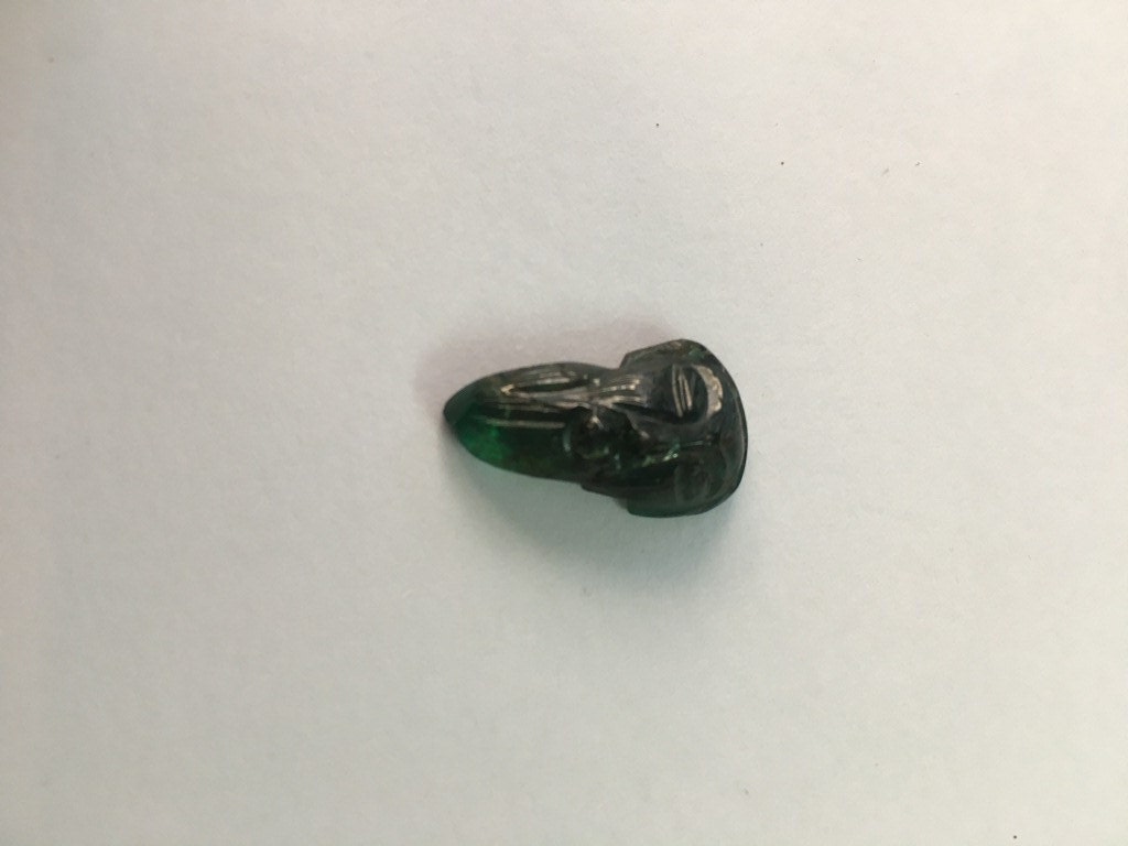 Extremely rare Emerald Face carving weight 9.5 carats Size 22x12mm emerald face handcarved emerald aaa emerald carving