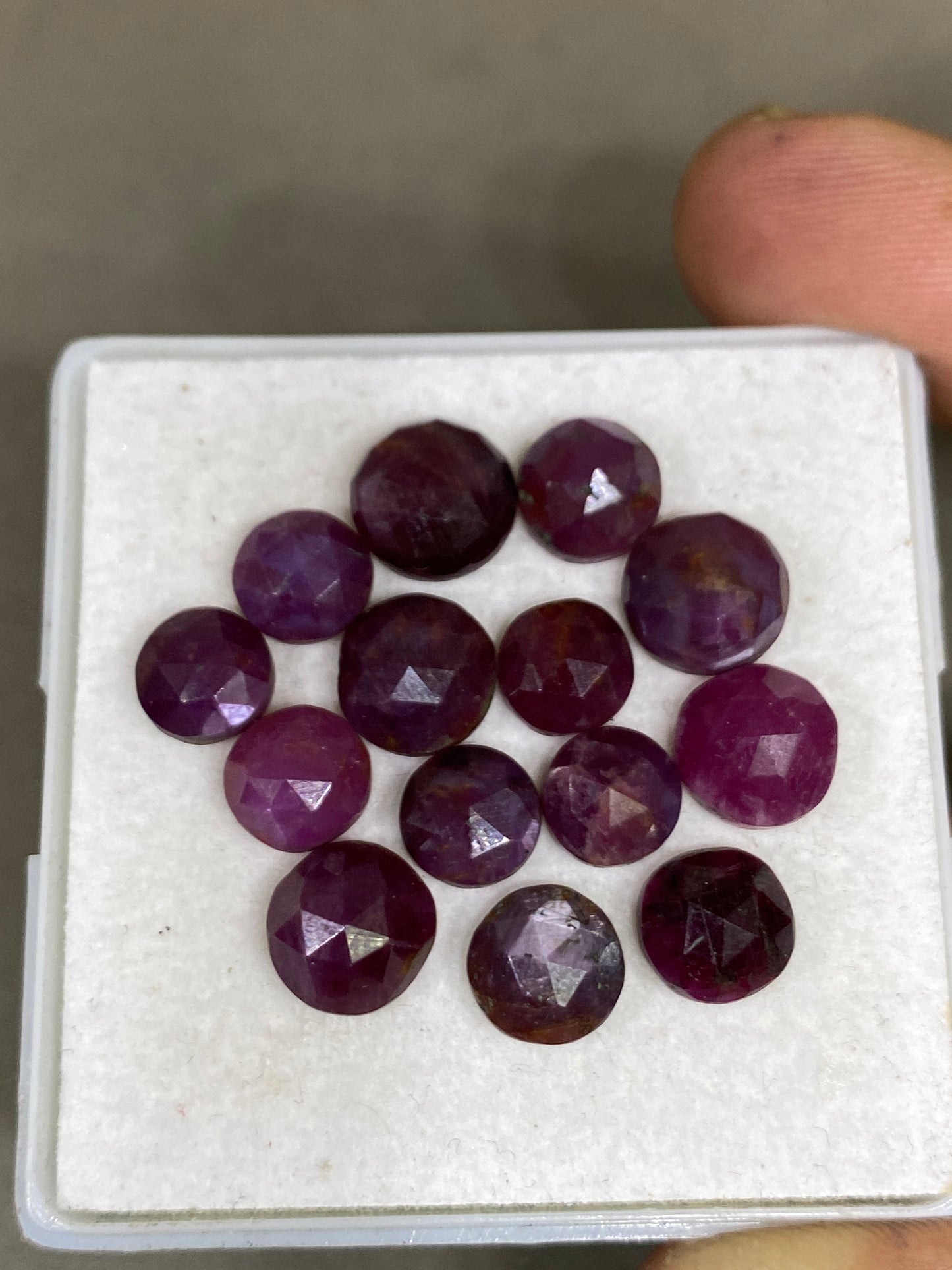 Stunning Rare star sheen ruby rosecut round shape ruby  wt 42 carats pcs 14 size 7mm-9mm sheen ruby rosecut round