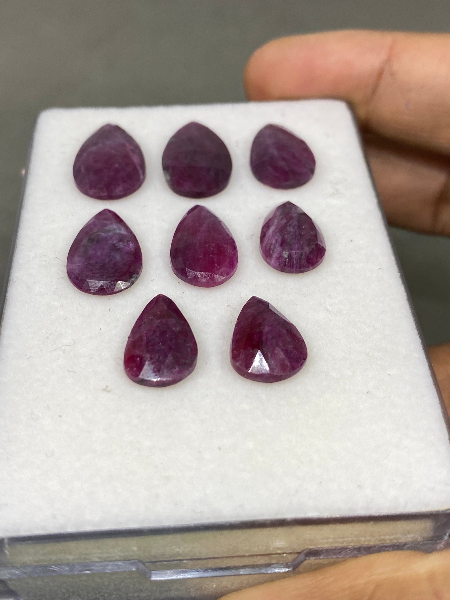 Amazing Rare ruby rosecut pear shape ruby Longido mines ruby wt 45 cts pcs 9 size 11x9mm-20x11mm dark shade ruby rosecut