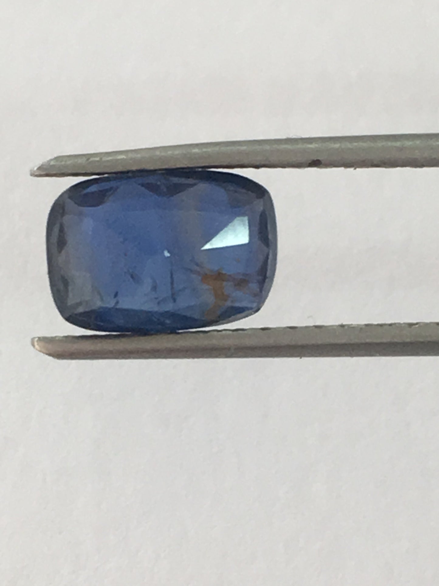 Very Rare blood Royal blue sapphire cushion cut wt 1.30 carats size 7.8 x5.2mm rare red mark inside blue sapphire rare engagement ring gem