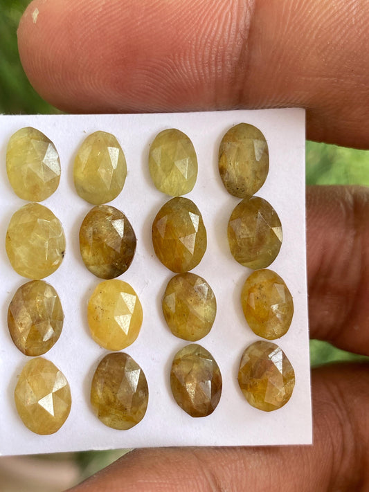 Stunning very rare Tanzania mines yellow sapphire Bicolor rosecut  wt 28 carats pcs 16 size  7x6-8.5x7mm sapphire rosecut gems