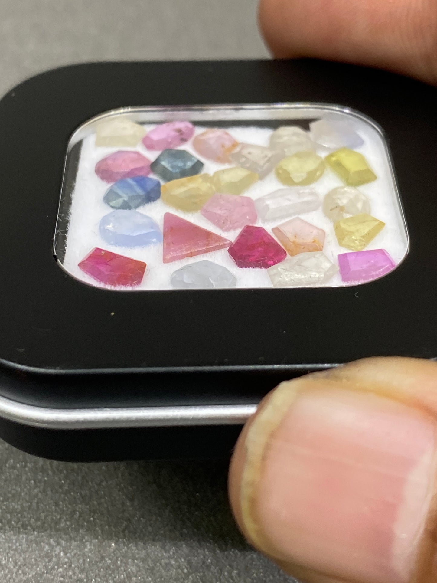 Fascinating Rare Umba multi sapphire flats unheated untreated sapphire geometric pcs 25 wt 11 cts small size 4x3-6.6x5.7mm sapphire flat cut