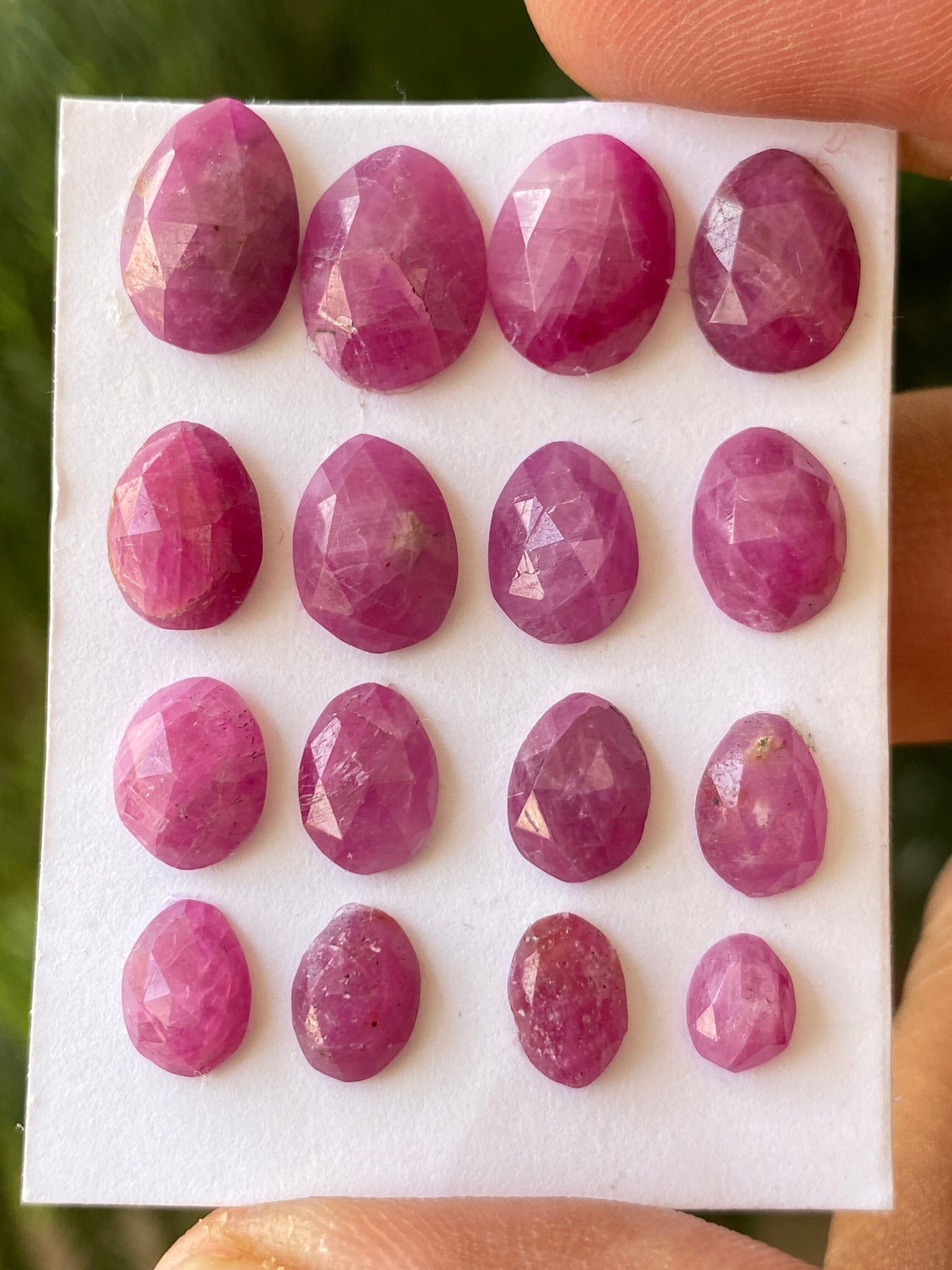 Marvellous Rare natural ruby rosecut lot mix shapes  pcs 16 weight 34 size 6x5-11.5x9mm unheated untreated natural ruby rosecut