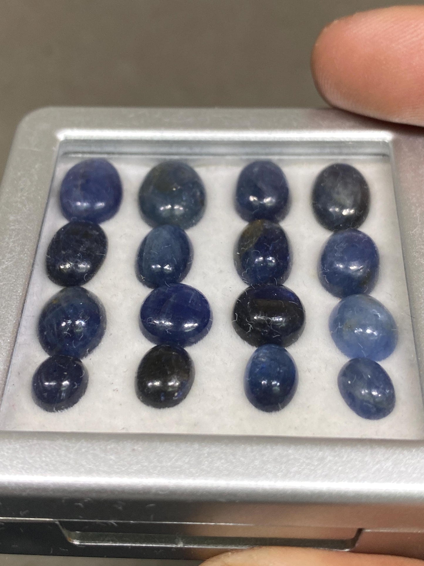 Delightful Burma mines blue sapphire oval cabochon pcs 16 weight 47.90 cts size 7x6-11.8x9.2mm unheated untreated natural sapphire oval