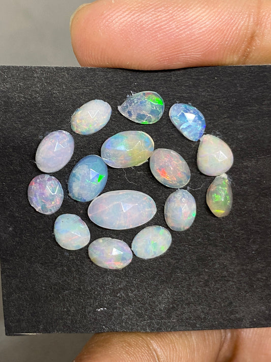 Vivacious Ethiopian opal rosecut Welo aaa quality wt 7.5 cts pcs 15 size 7x5mm-11x6mm rosecut opal multi fire natural opal rosecut