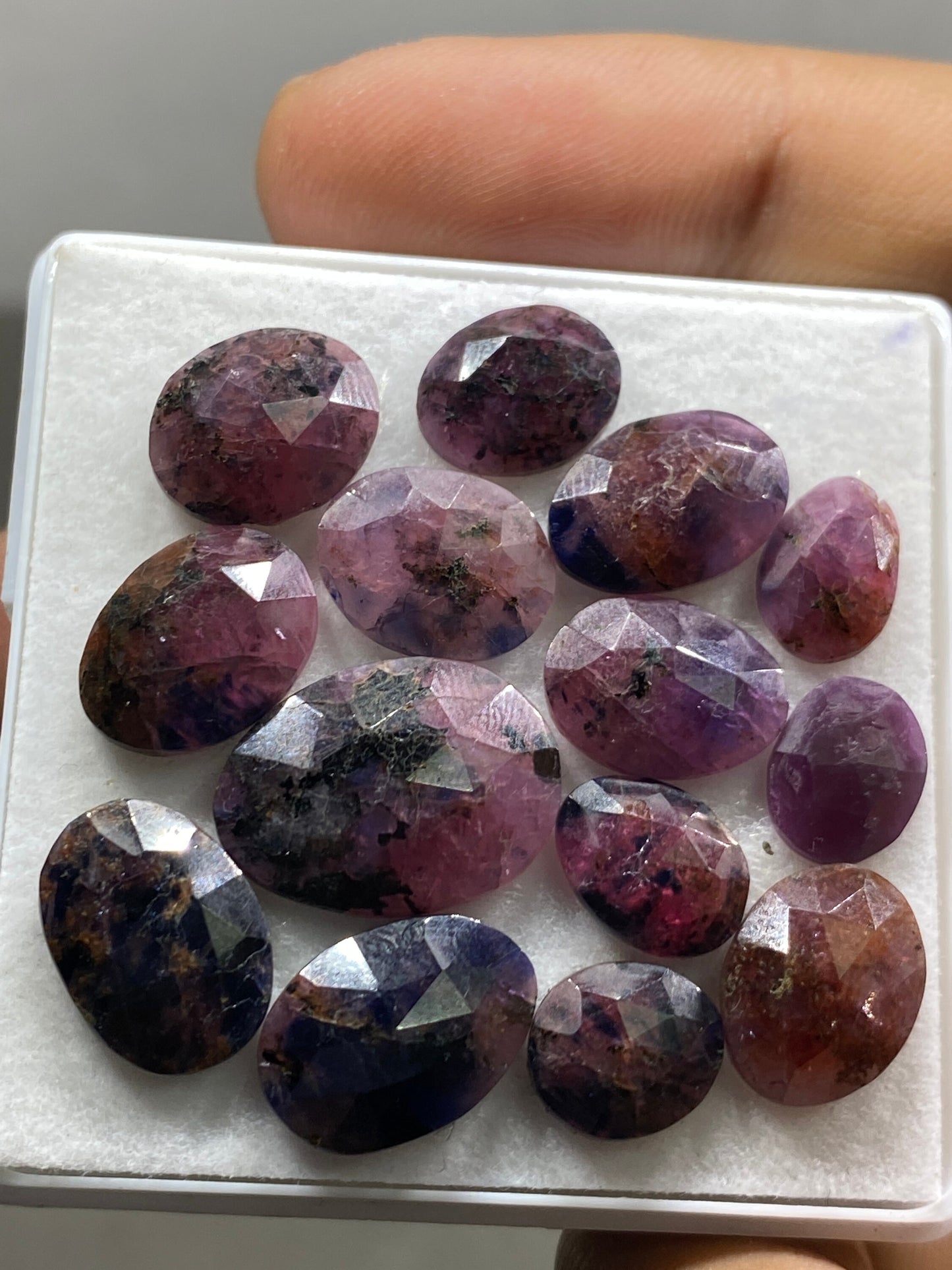 Vivacious Rare winza mines pretty bicolor pink sapphire rosecut ovalish weight 63 cts pcs 14 size 10x8-14x10mm sapphire rosecut gems