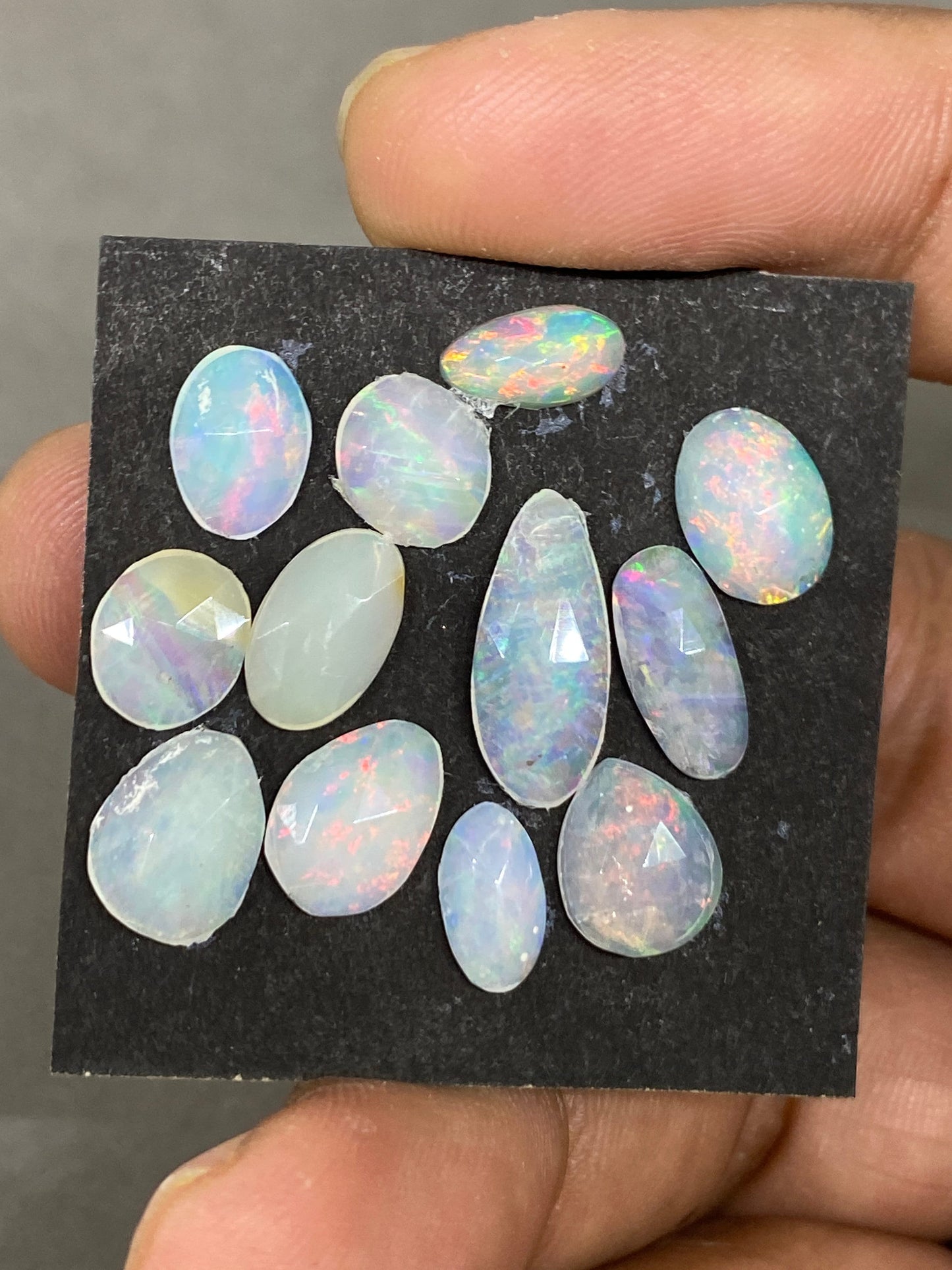 Appealing Ethiopian opal rosecut Welo aaa quality wt 12 carats  pcs 9 size 8x7mm-15x6.8mm rosecut opal multi fire natural opal rosecut