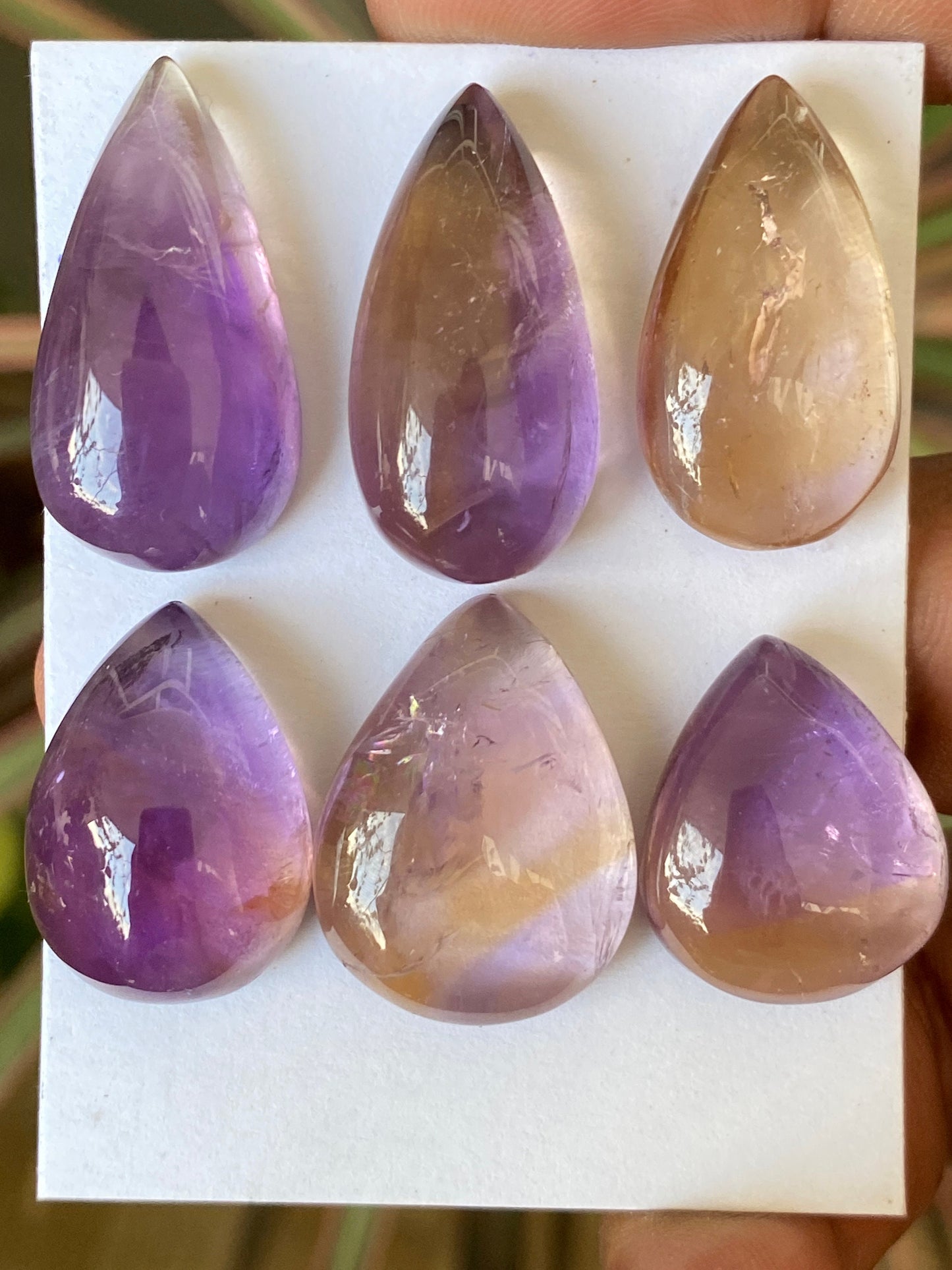 Fascinating Ametrine rare pear cabochons wire wrap supply Ametrine pcs 6 wt 169 cts size 21.5x17.5mm-29x15.5mm Ametrine pear pendant supply