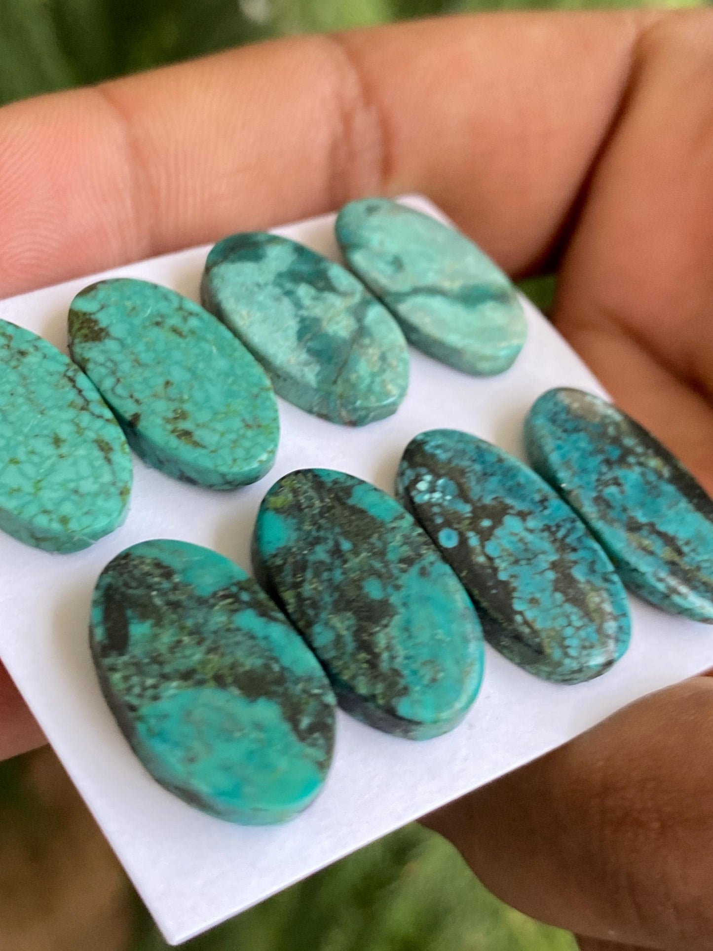 Rare Turquoise pairs natural hubei mines smooth polished cloud mountain pcs 8 wt 56 carats big 20x12-21x11mm turquoise earrings supply