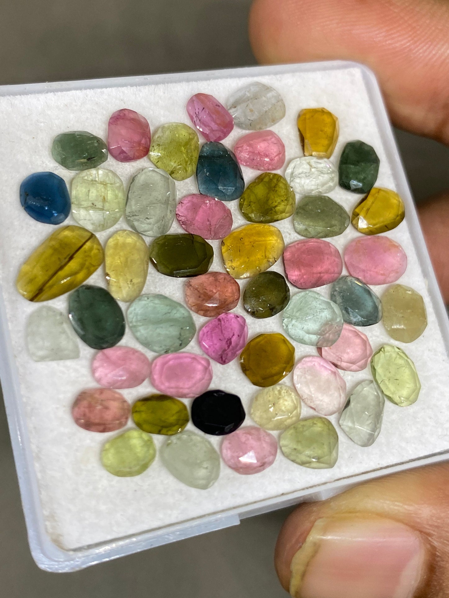 Stunning  multi tourmaline Rosecuts wt 22.70 carats size 5x4-9x5mm Pcs 47 rosecut multi tourmaline lot