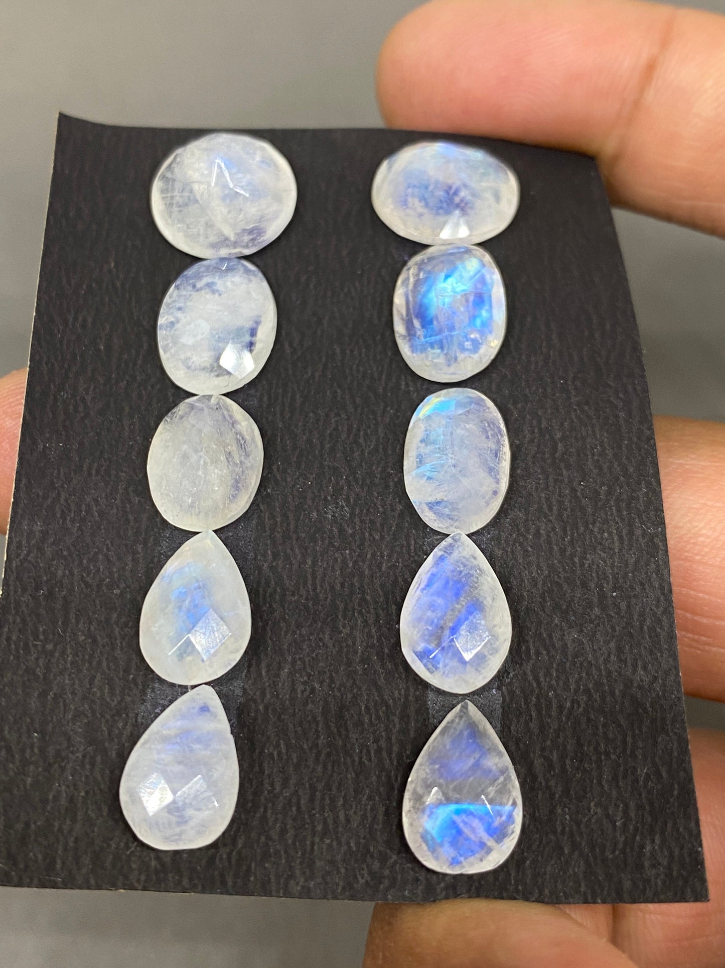 White rainbow moonstone mix shape  pcs 6 Size  wt carats beautiful wholesale lot white rainbow cut stone