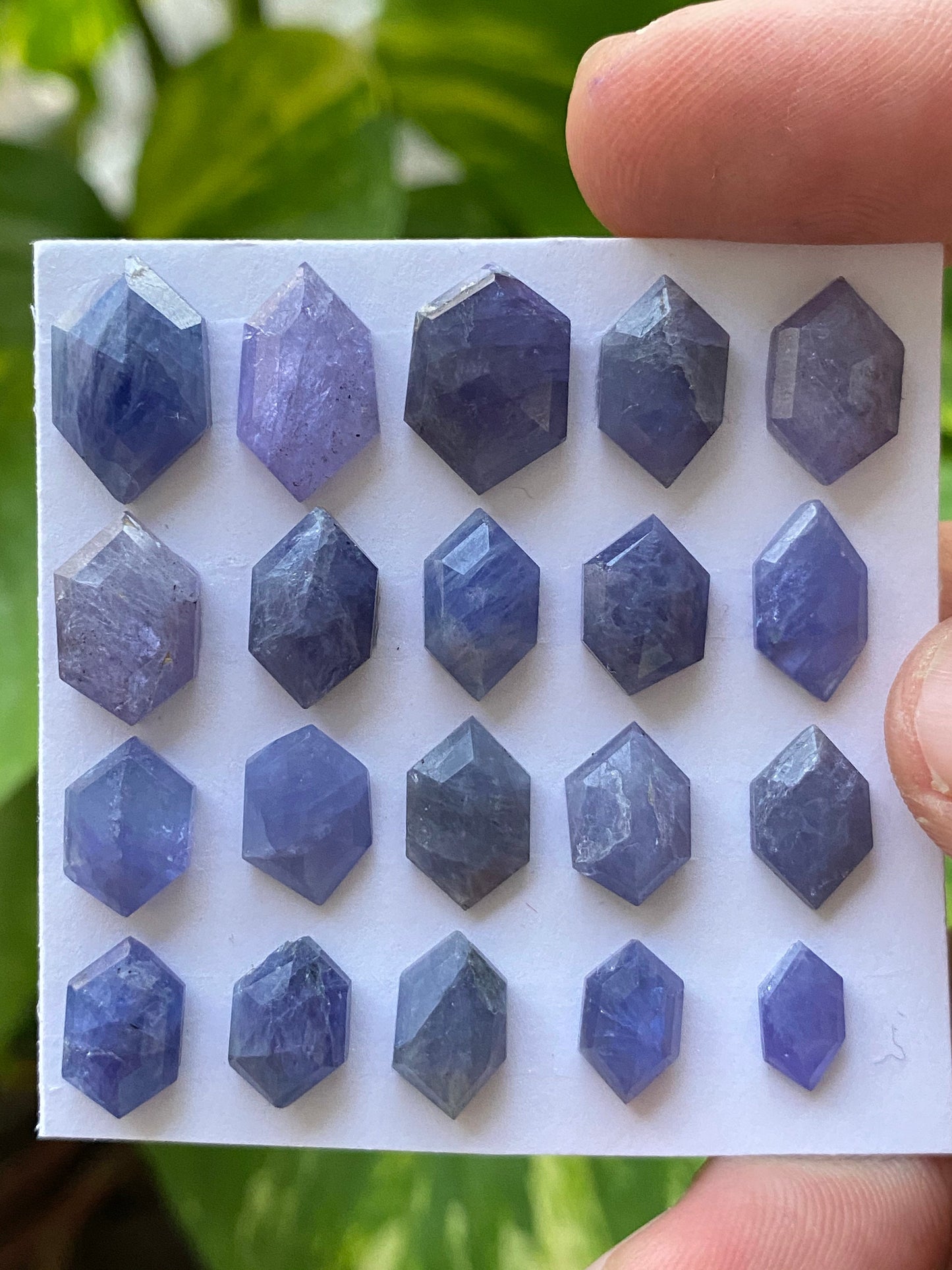 Lovely Rare Tanzanite  hexagon step cuts weight 57 cts pcs 20 size 9x5mm-15x9mm Tanzanite  stepcut hexagon