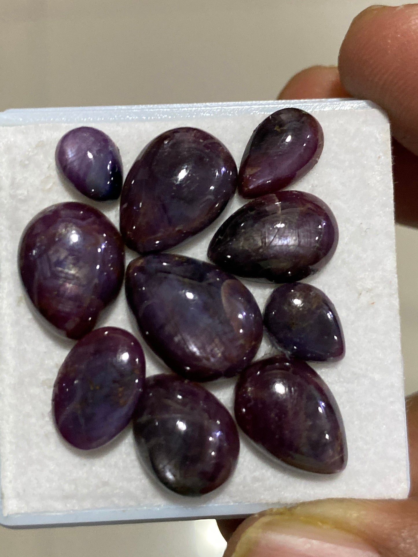 Stunning rare Star ruby pears cabochons fancy designer gems wt 51 carats size 9x7-15x10mm pcs 10 natural unheated untreated ruby cabochon