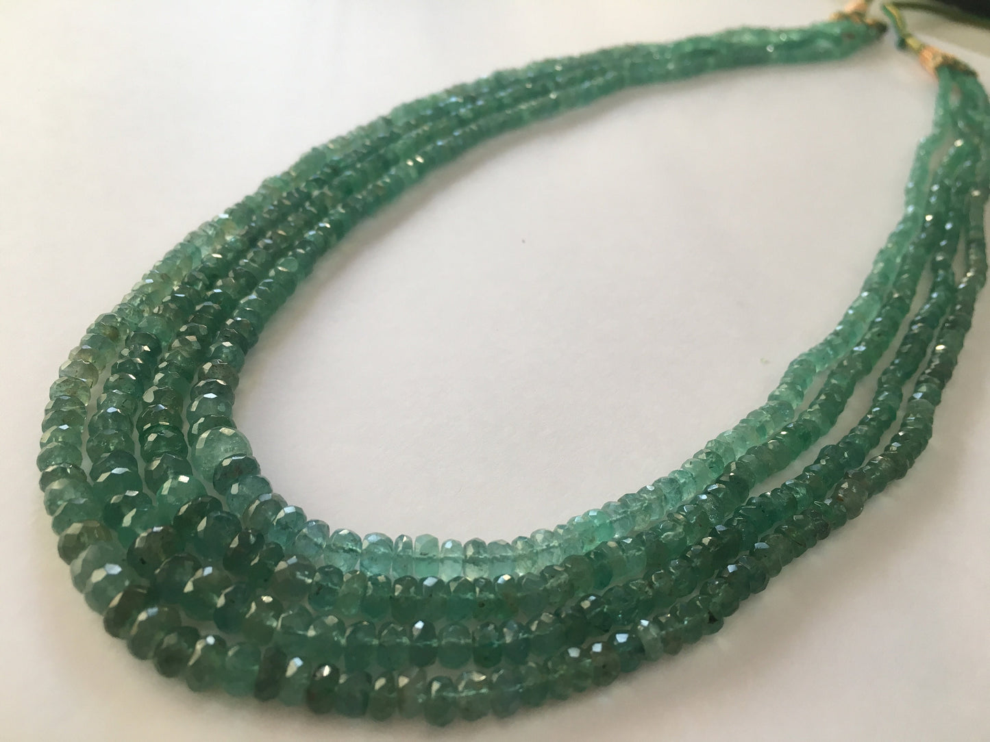 Very Rare Emerald beads necklace weight 265 carats size 3mm to 5.5mm length 19 inches to 21 inches