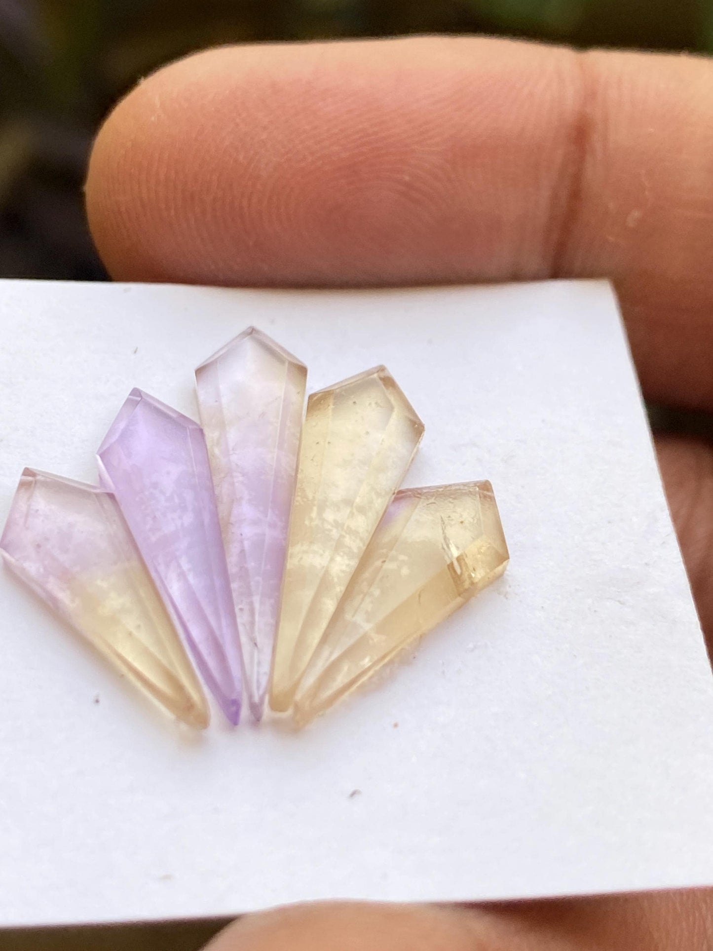 Dazzling ametrine kite step cuts amethyst citrine wt 10.25  pcs 5 size 17x6-21x6mm Ametrine stepcut hexagon