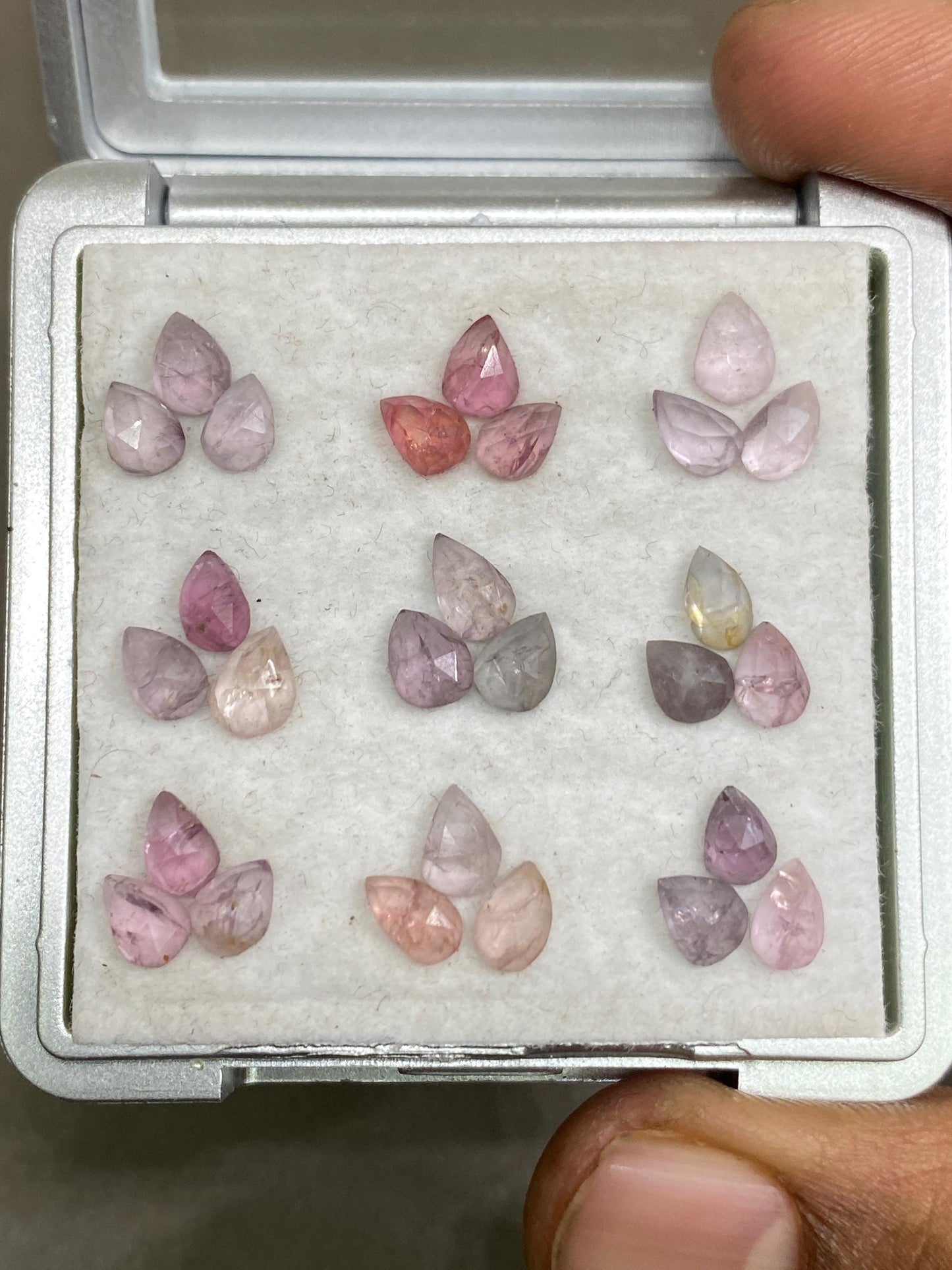 Fascinating very rare burma mines rosecut multi spinel Pears lot beautiful gems pcs 27 weight 13.90 carats 5x4-6x4mm rosecut spinels