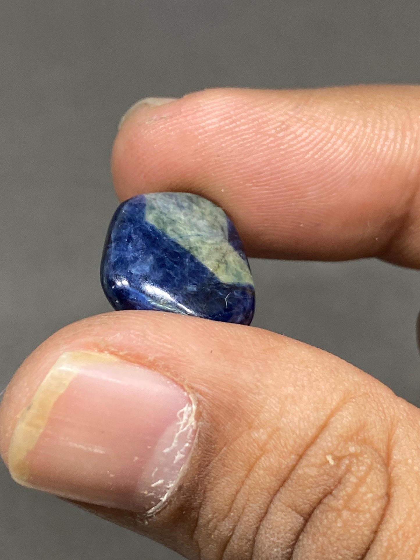 Fascinating extremely rare Natural Bicolor blue yellow sapphire nugget smooth wt 19 carats size 17x14mm unheated sheen fancy blue sapphire