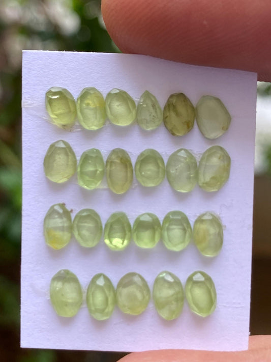 Astonishing peridot  oval shape cut flat back  pcs 23 wt 7 cts size 4.8x3.2mm-5.8x4mm  natural peridot oval shape  cut jewelry supply