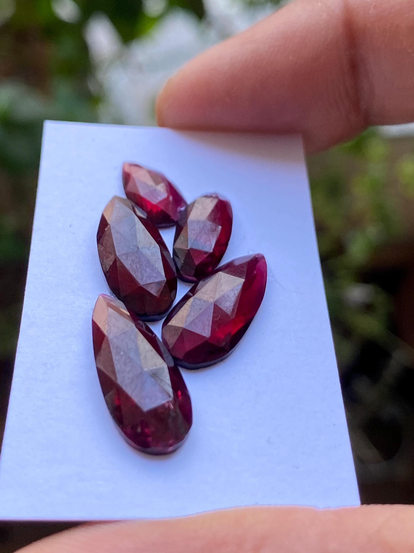 Very rare stunning Red purple garnet rosecut rhodolite pear shape lot fine quality gemstones wt 20.90 cts size 11x6-19x8mm pcs 5 garnet