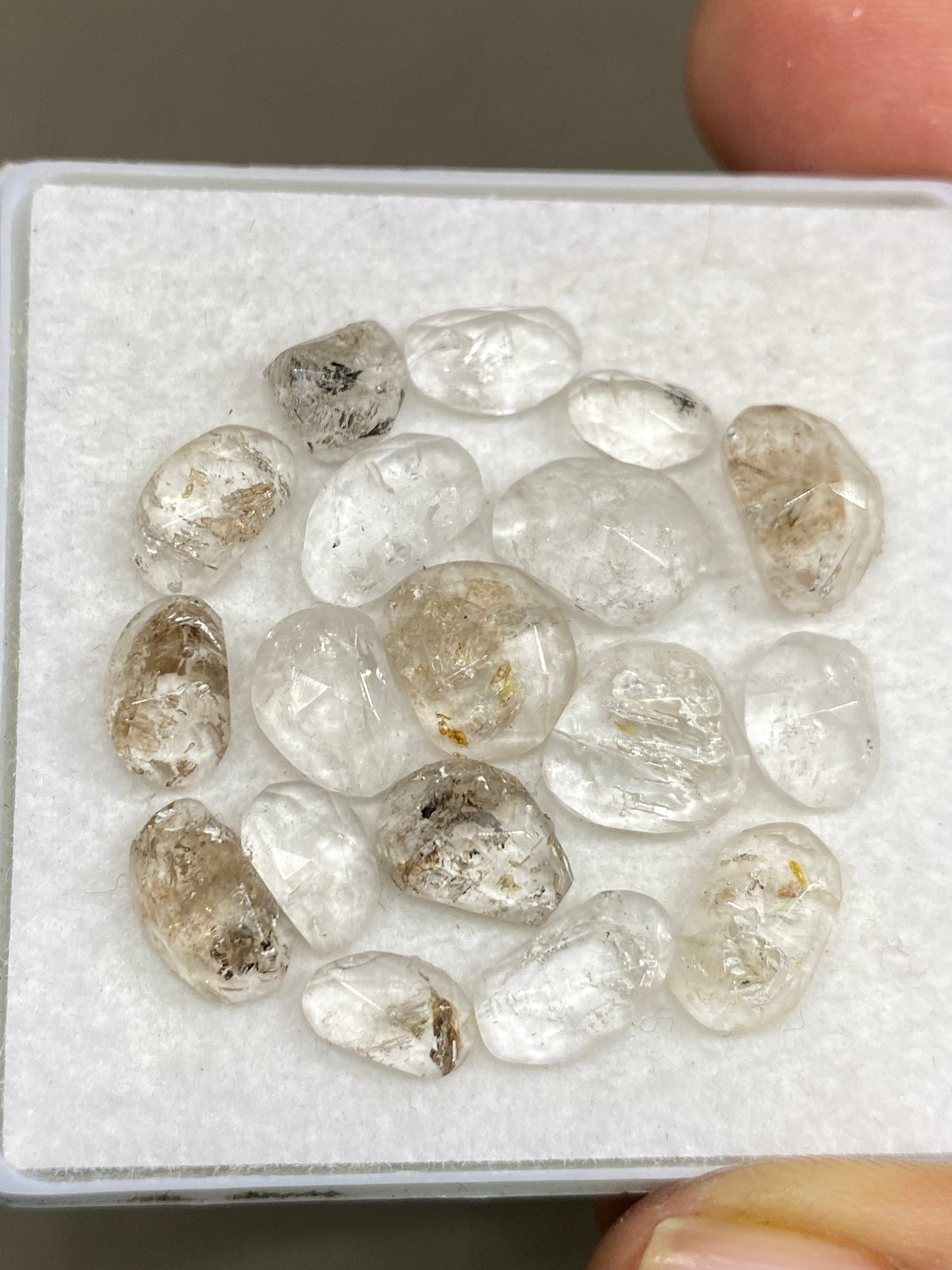 Rare herkimer diamond rosecut lot amazing quality pcs 18 wt 26 carats size 7.5x4.5mm-10.5x8mm rosecut herkimer diamond