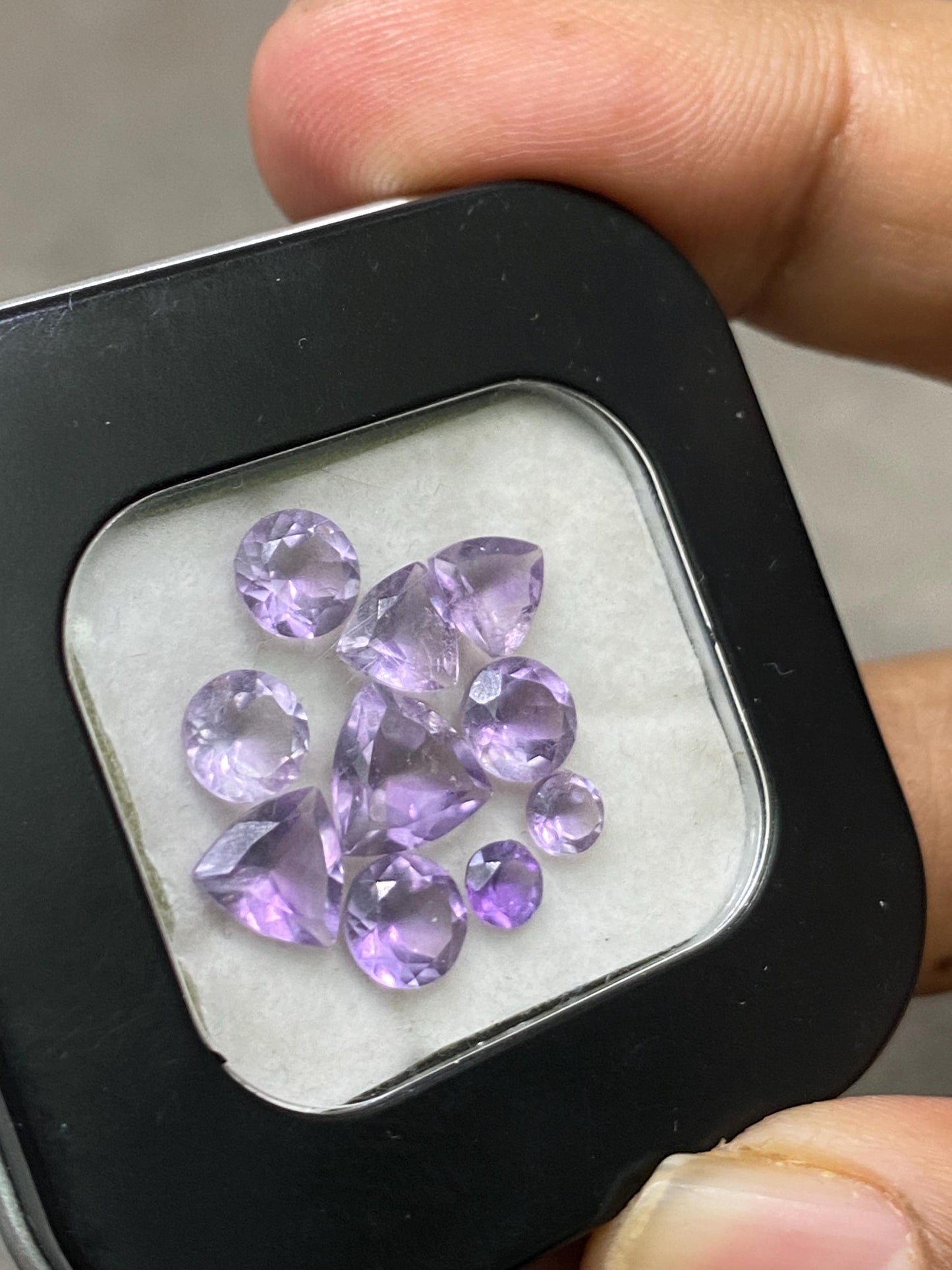 Wow amethyst mix shape cuts amazing  rings earrings supply size 4mm-8mm wt 7.40 carats Pcs 10 amethyst mix cutstones rounds pears squares