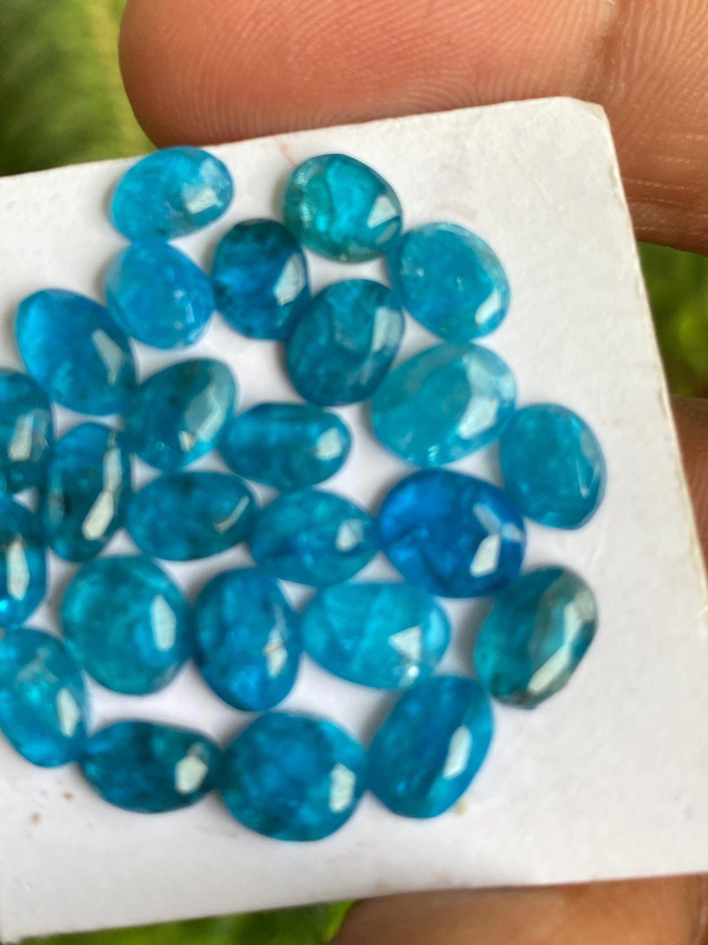 Fabulous Blue green apatite rosecut lot weight 25.5 carats pcs 25 rosecut blue apatite flats Small size 6.9x5.5mm-8x6mm apatite rosecut