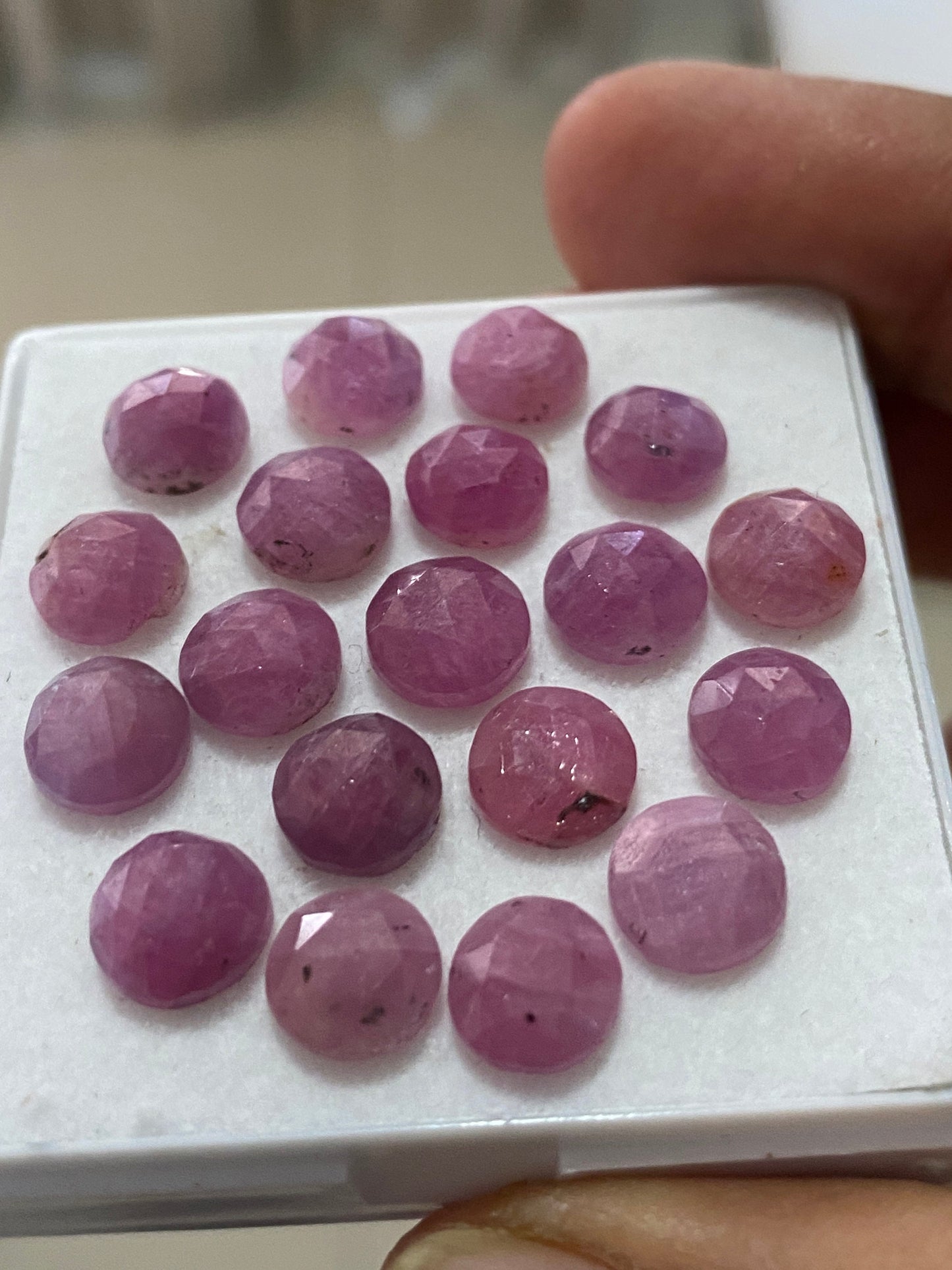 Stunning Rare tanzania mines pink sapphire rosecut round weight 48 cts pcs 19 size 7.5mm-8.2mm sapphire rosecut gems