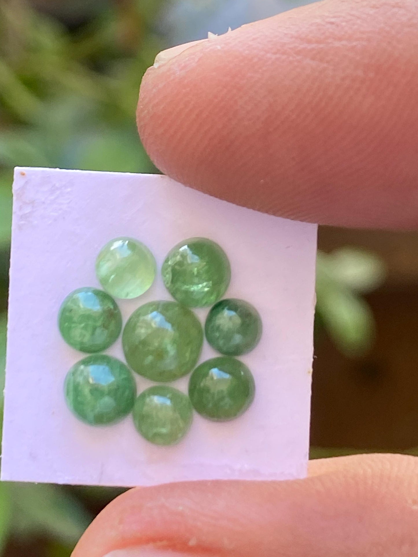 Fabulous rare Emerald cabochons smooth polished round weight 3.75 cts size 3.8mm-5.5mm pcs 8 Emerald cabochon