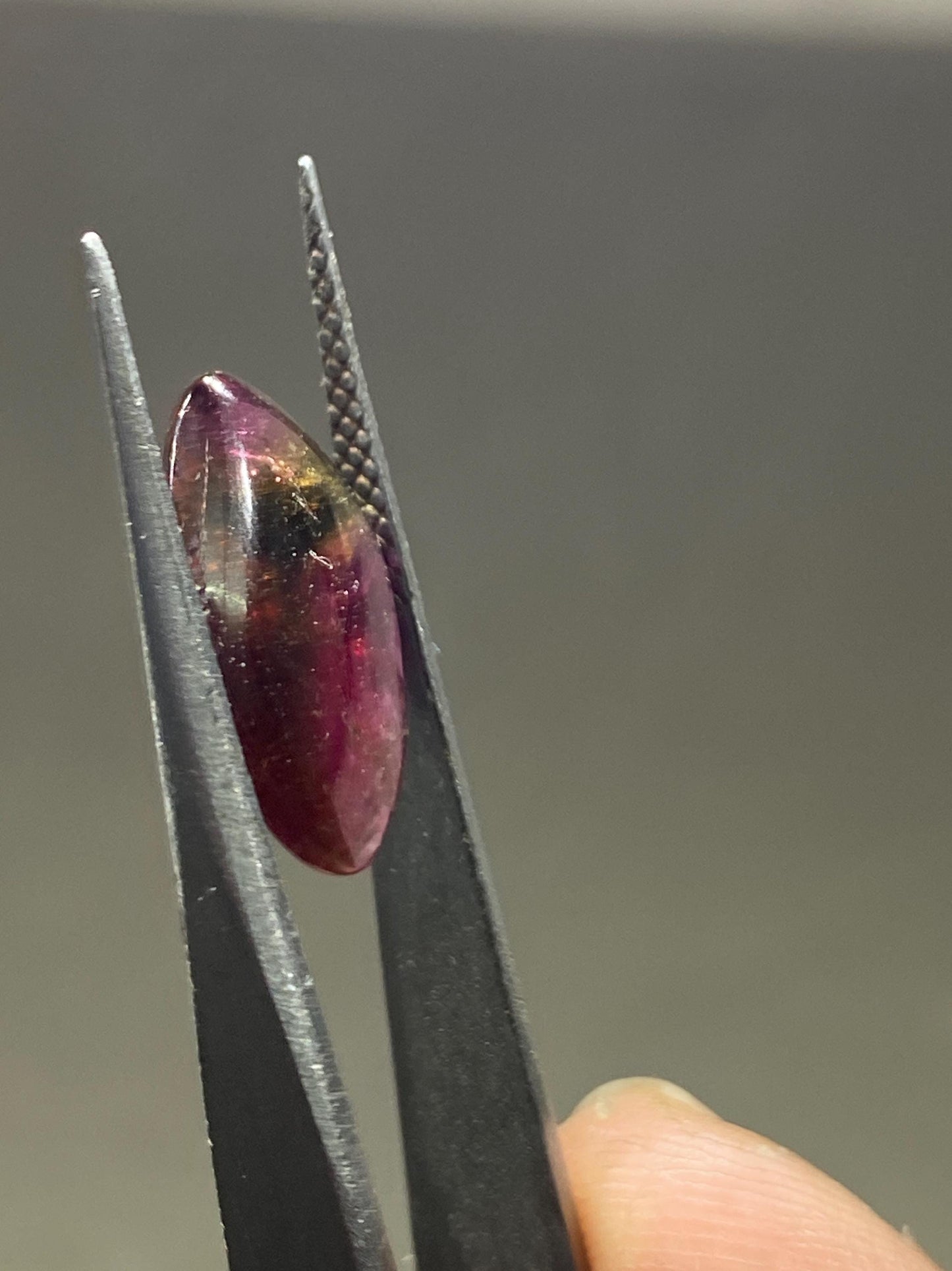 Gorgeous Rare tricolor Watermelon tourmaline nugget smooth polished lot fine quality wt 5 carats size 16.5x10.8mm watermelon tourmaline