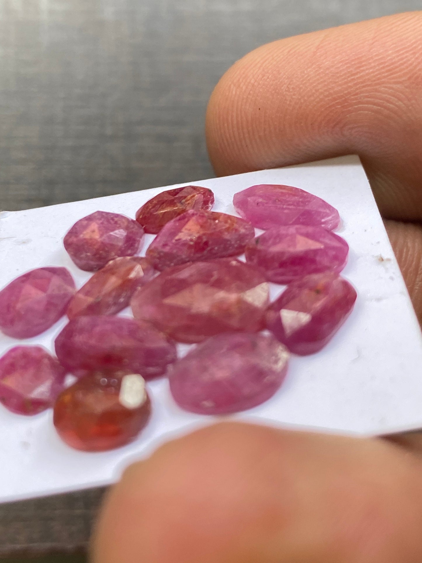 Amazing Rare natural ruby rosecut lot  mix shapes pcs 13 wt 18 cts size 7.5x5.5mm-11x8mm unheated untreated ruby rosecut