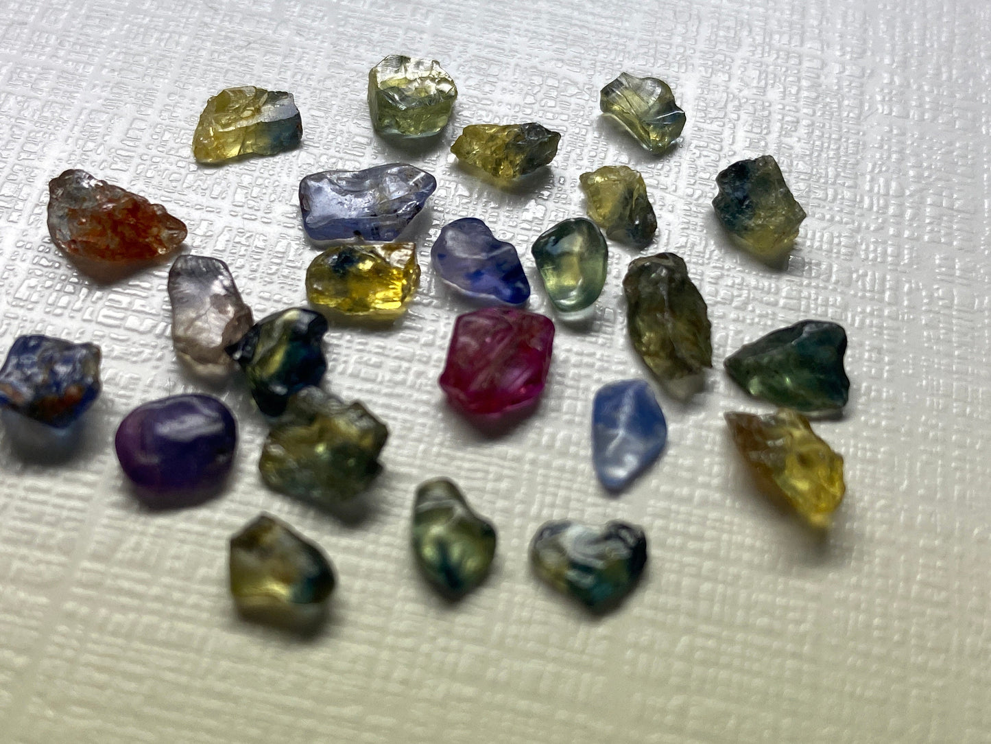 Extremely rare Bicolor sapphire rough colorful Bicolor multi sapphire lot pcs 24  wt 16.45 carats 5x4mm-7x4.6mm bicolor multi sapphire