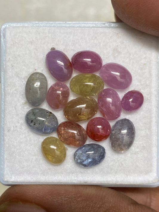 Cute rare fine quality umba sapphire natural unheated untreated sapphire cabochons pcs 15 wt 26.50 carats size 8.5x6-6x5mm natural sapphire