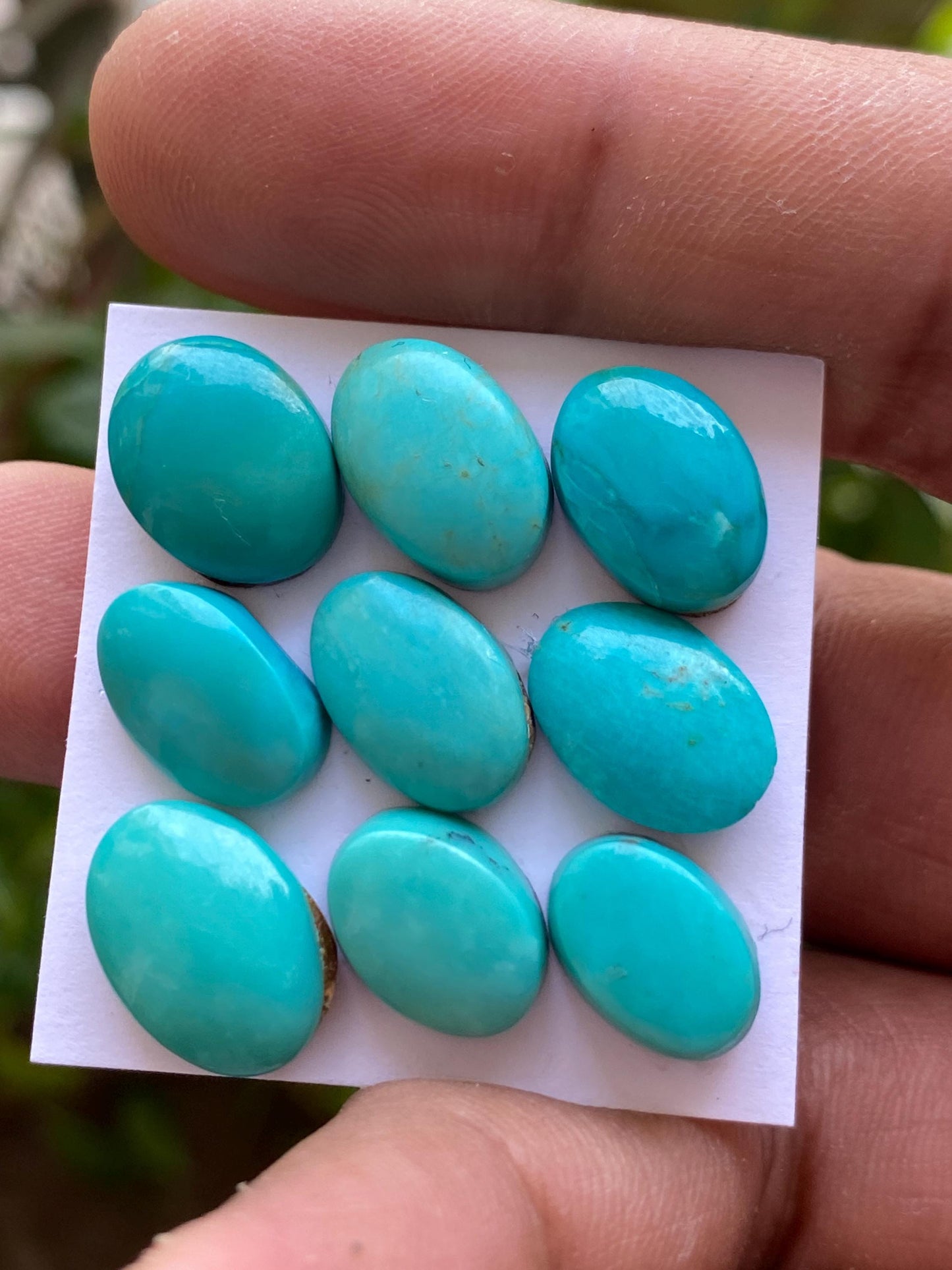 Gorgeous rare Arizona  mines Turquoise cabochons  natural smooth polished ovals pcs 9 wt 46.50 carats 12x9-14x10mm turquoise cabochons