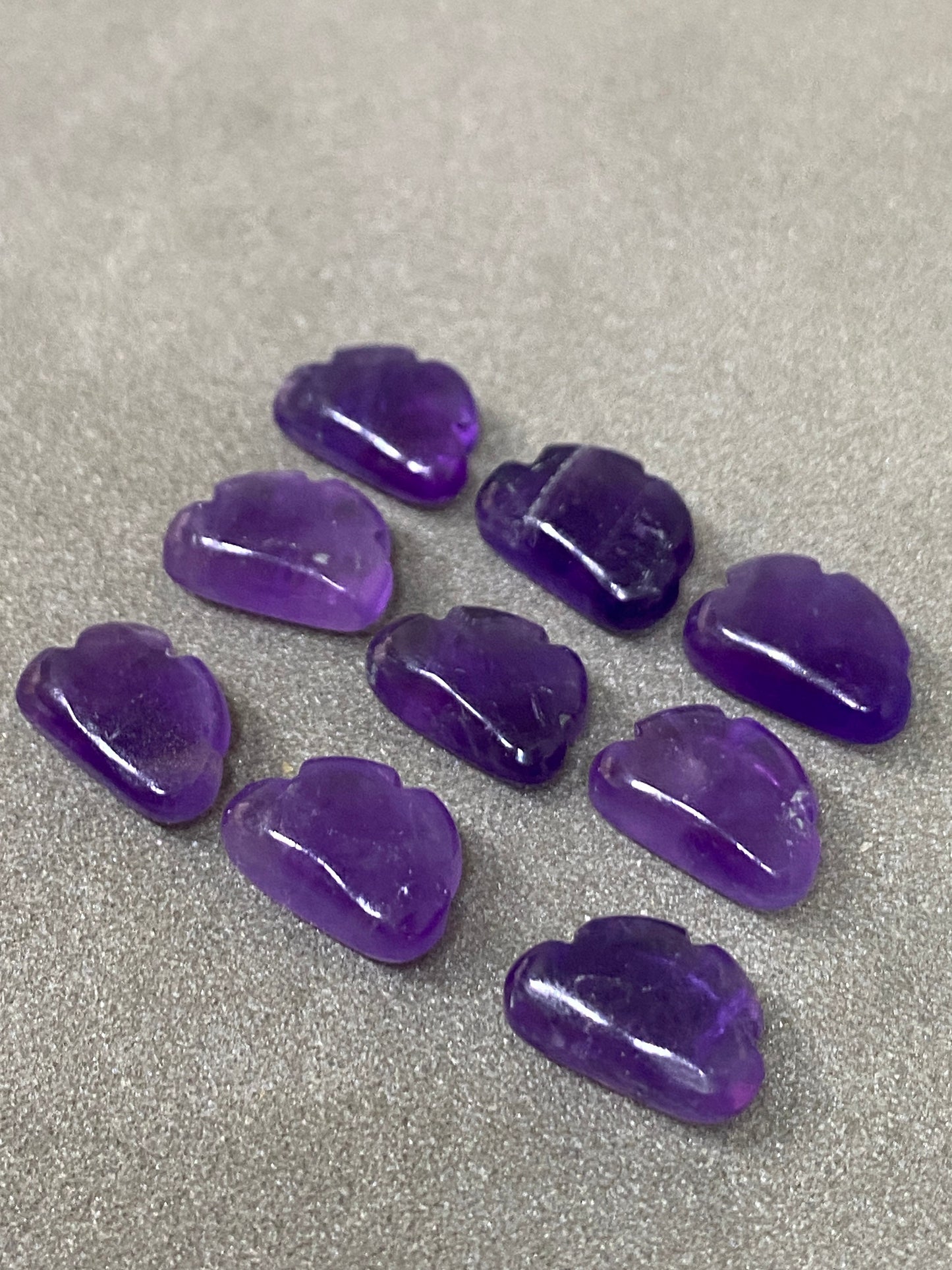 Natural amethyst   cloud smooth hand carved 12x8mm amethyst clouds carving