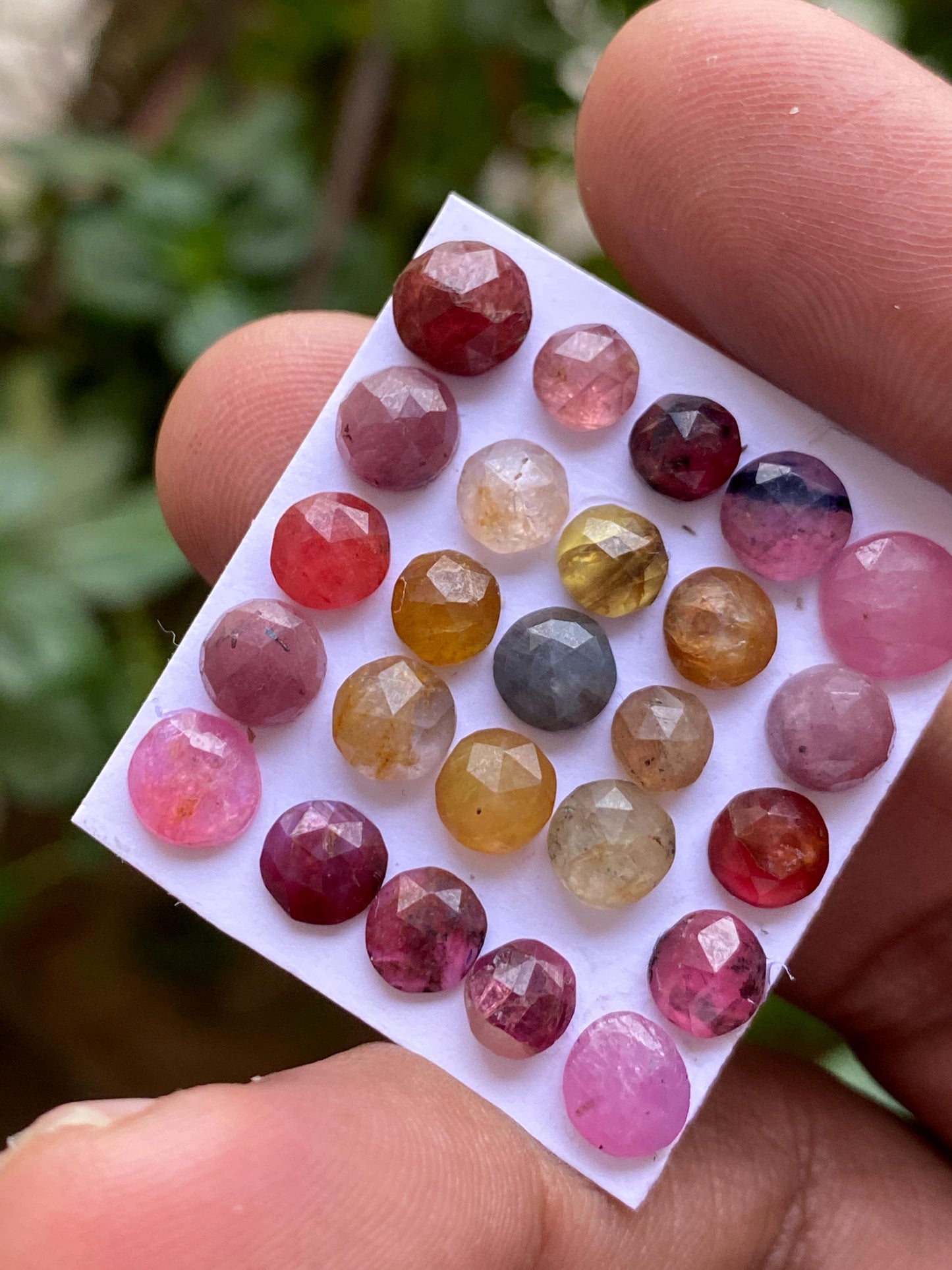 Stunning sparkling very rare umba valley rosecut multi sapphire lot round shape beautiful 5mm-7mm pcs 25 weight 26 cts rosecut sapphire umba