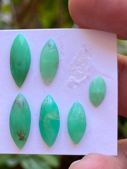 Lovely Chrysoprase rosecut marquise wholesale lot fine quality wt 10.89 carats pcs 7 size  6.2x5mm-7x5.7mm chrysoprase rosecut