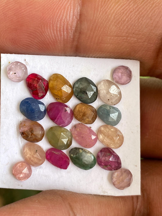 Amazing colorful rare umba sapphire rosecut multi sapphire lot  pcs 20 wt 12.20 cts size 4mm-7x4.5mm rosecut sapphire Umba sapphire