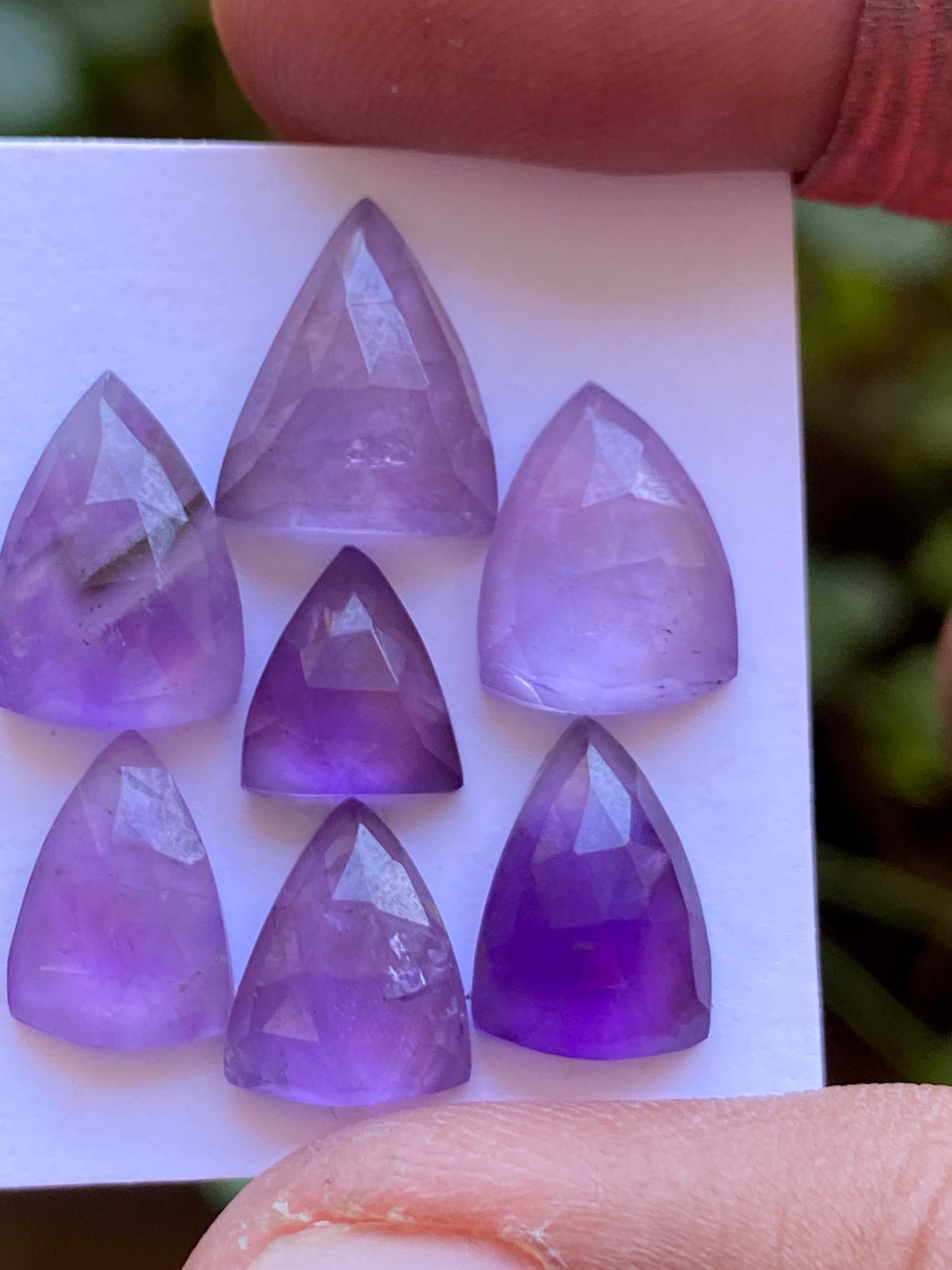 Stunning rare amethyst rosecut fancy shield shapes amethyst pendant supply weight 21.80 carats pcs 7 size 9.5x8.3mm-12x10mm rosecut amethyst