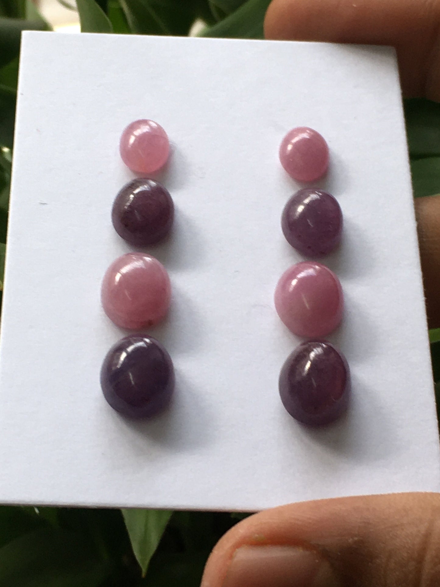 Lovely pink sapphire ruby oval cabochons earrings supply pcs 8 wt 41.60 carats size 9x7mm to 16x14mm natural unheated untreated cabochons