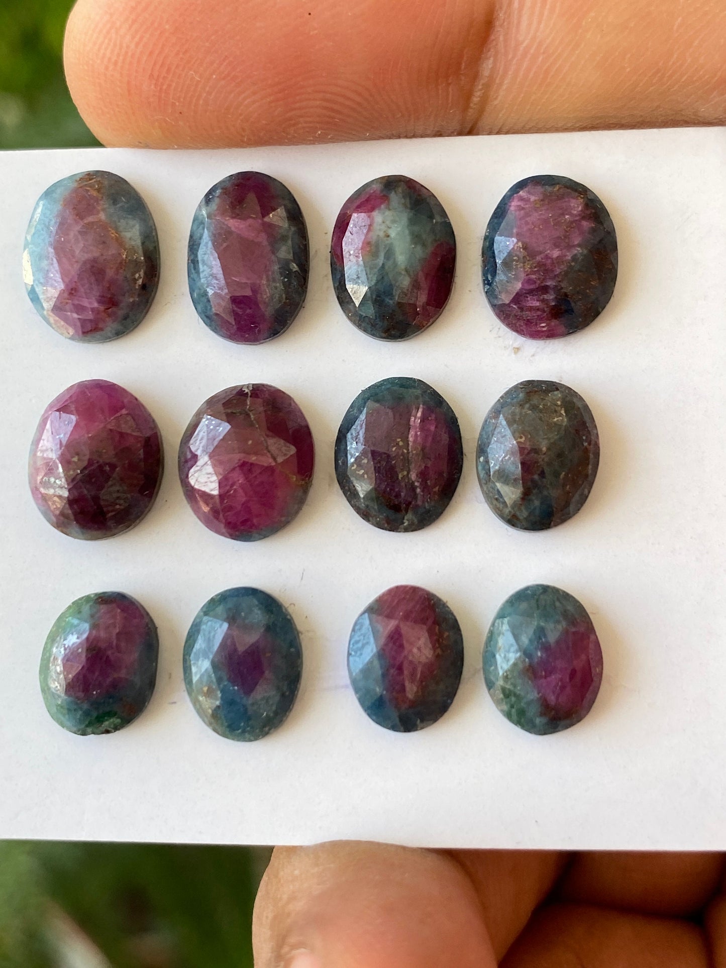 Lovely rare natural ruby fuschite rosecut oval lot  pcs 12 wt 35 cts size 9x7mm-11x9mm unheated untreated ruby rosecut