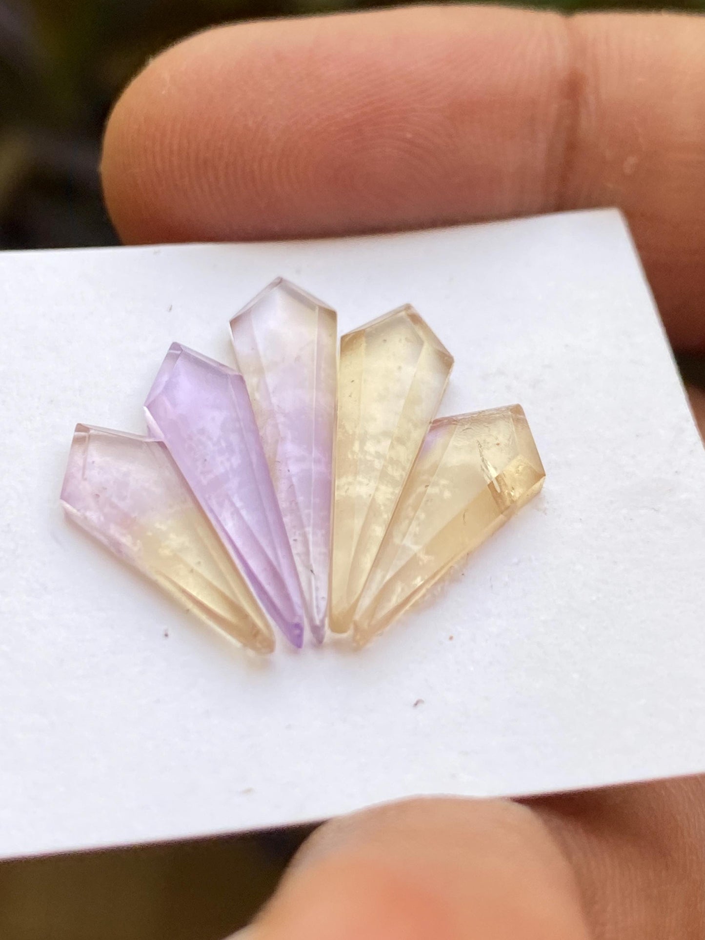 Dazzling ametrine kite step cuts amethyst citrine wt 10.25  pcs 5 size 17x6-21x6mm Ametrine stepcut hexagon