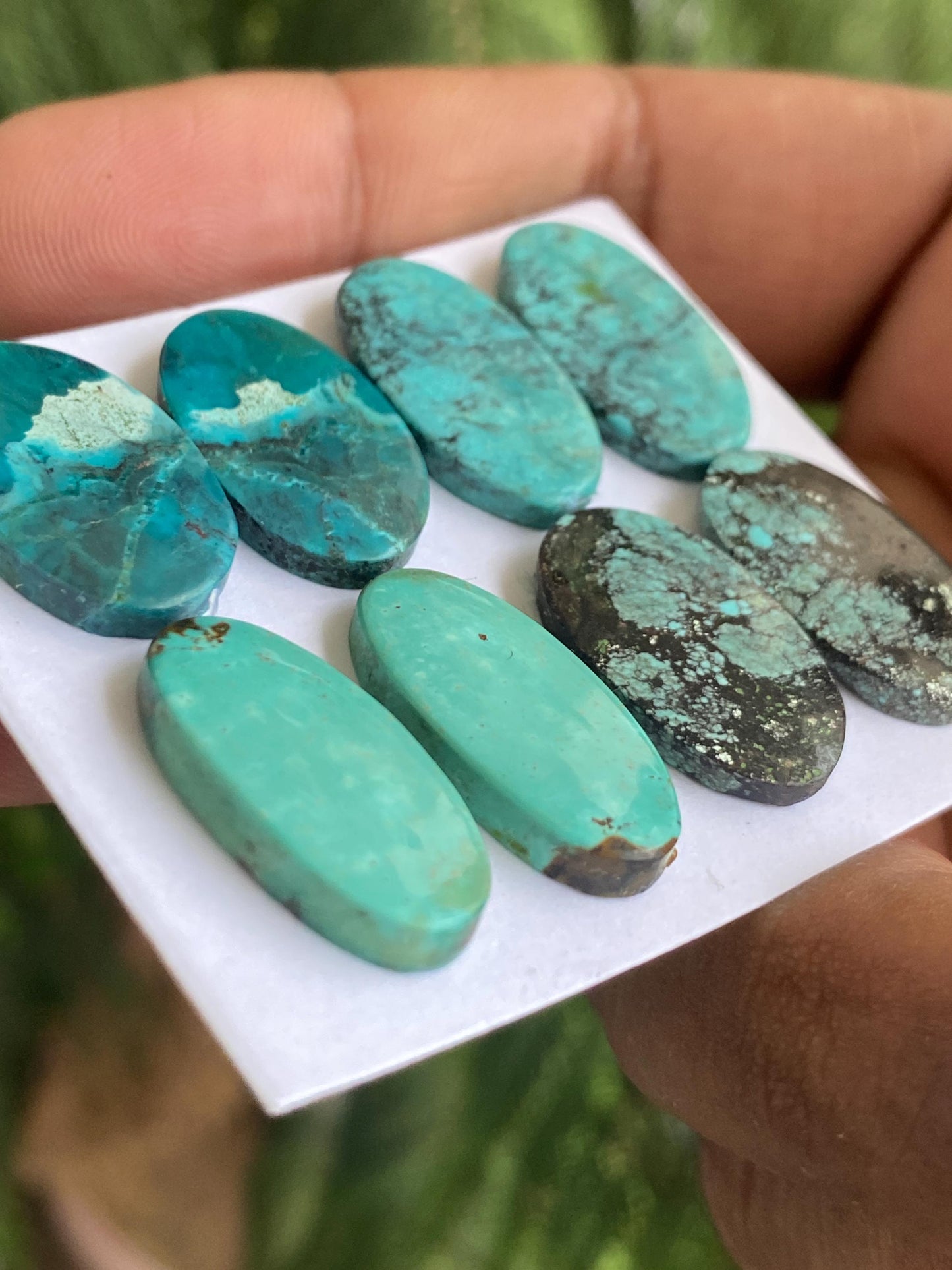 Gorgeous Turquoise pairs natural hubei mines smooth polished cloud mountain pcs 8 wt 71 carats big 22x13-23x12mm turquoise earrings supply