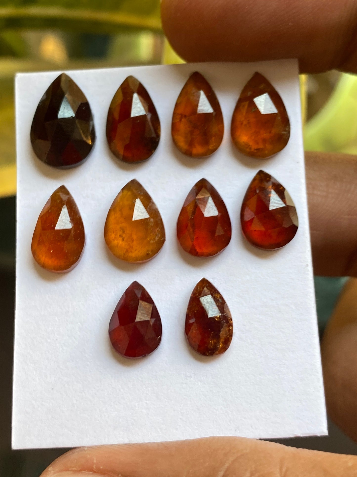 Nice hessonite orange garnet pear shape rosecut wt 33 carats pcs 10 size 10x7mm-14x9mm Hessonite garnet rosecut pears