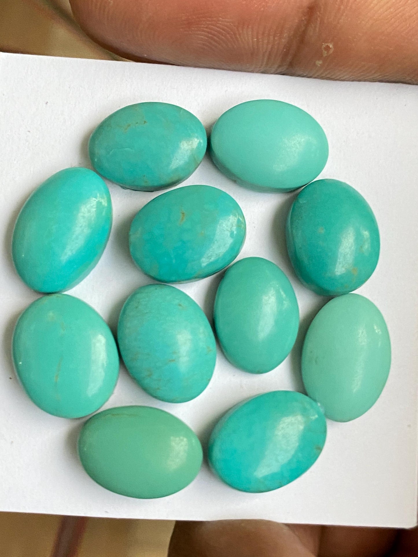 Mesmerising rare Arizona  mines Turquoise cabochons  natural smooth polished ovals pcs 11 wt 61 carats 13x10-15x10mm  turquoise cabochons