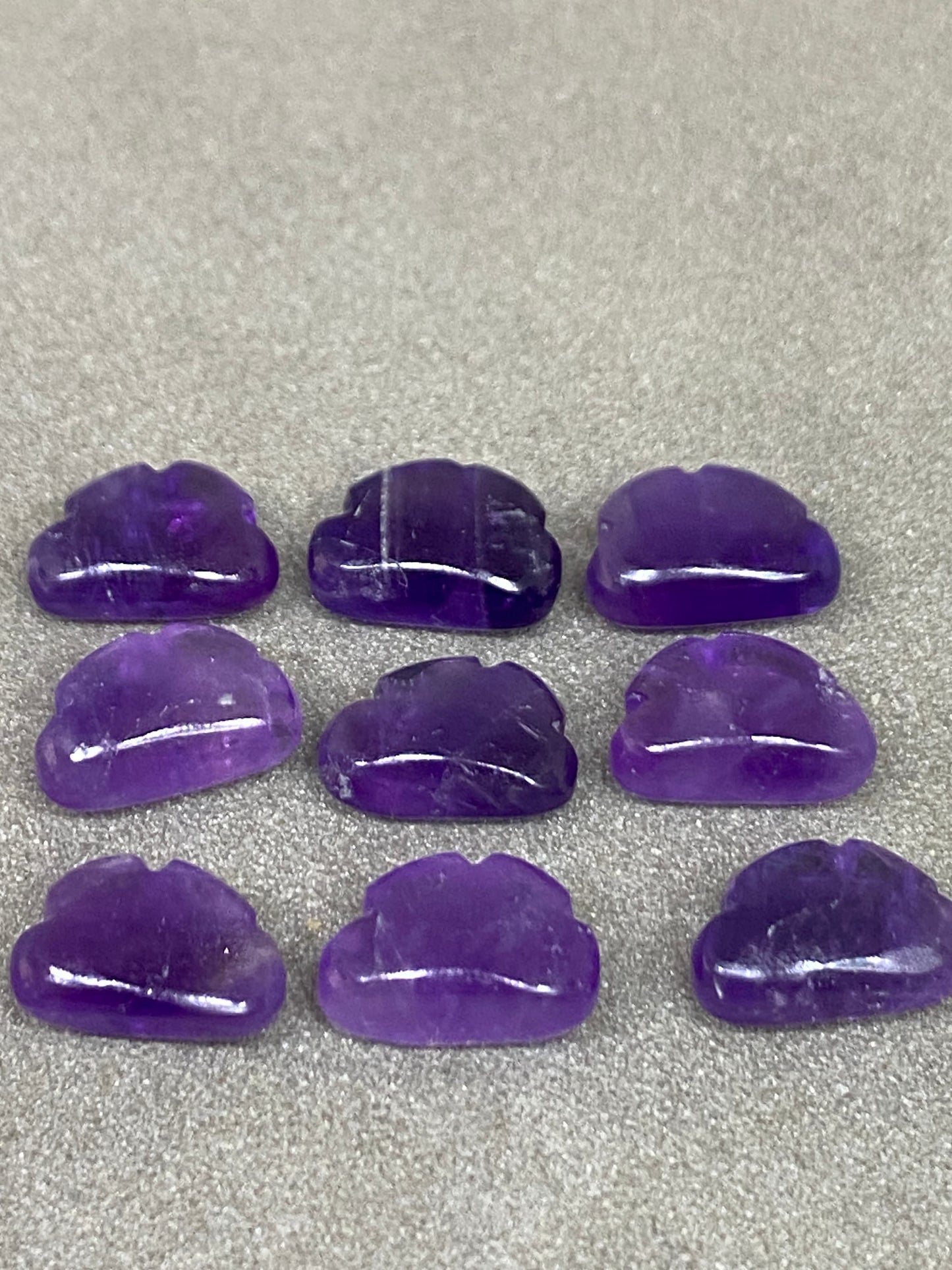 Natural amethyst   cloud smooth hand carved 12x8mm amethyst clouds carving